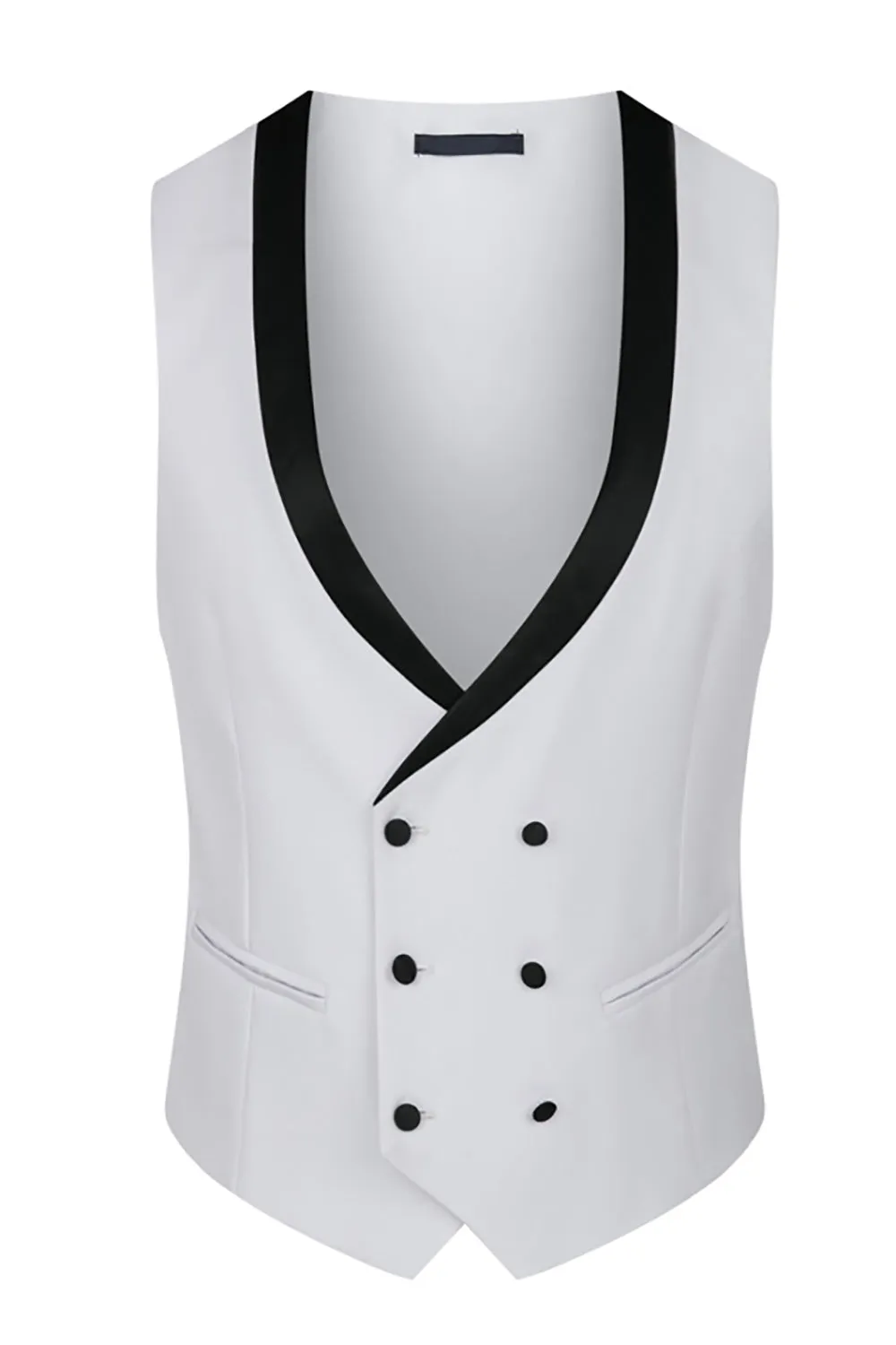 Men's White Beaded Shawl Lapel Single Breasted 3 Pieces Suits sold by Wedtrend product image thumbnail 3