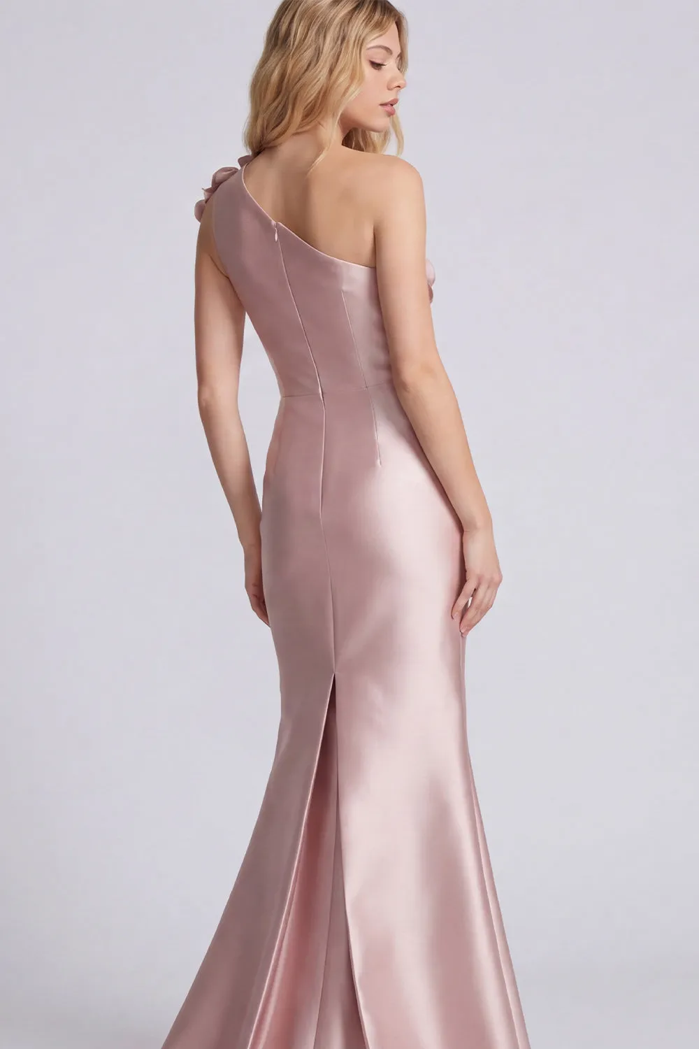 Rose One Shoulder Mermaid Formal Dress with 3D Flowers sold by Wedtrend product image thumbnail 3