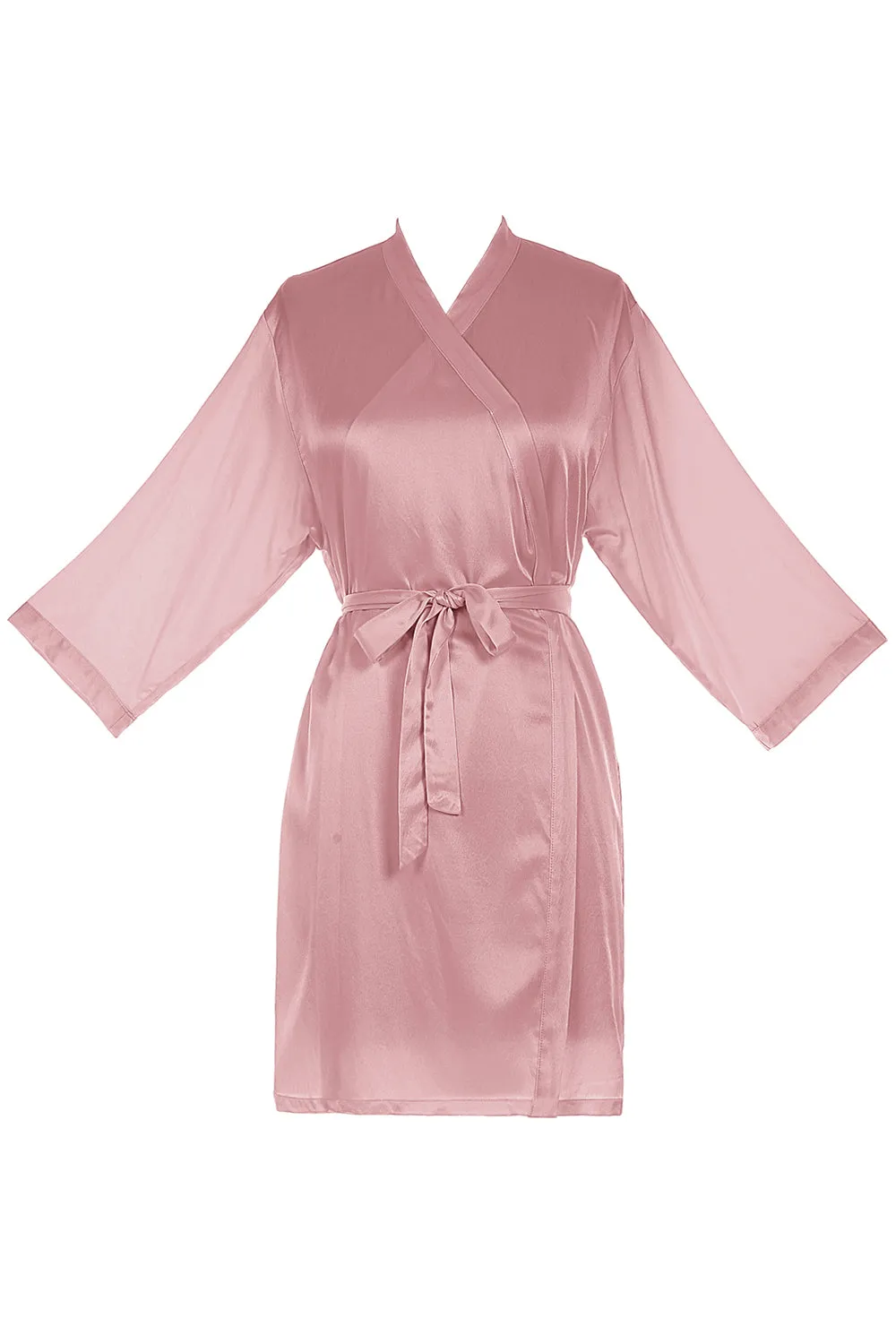 Burgundy Satin Robe - Getting Ready Robe for Brides & Bridesmaids sold by Wedtrend product image thumbnail 4