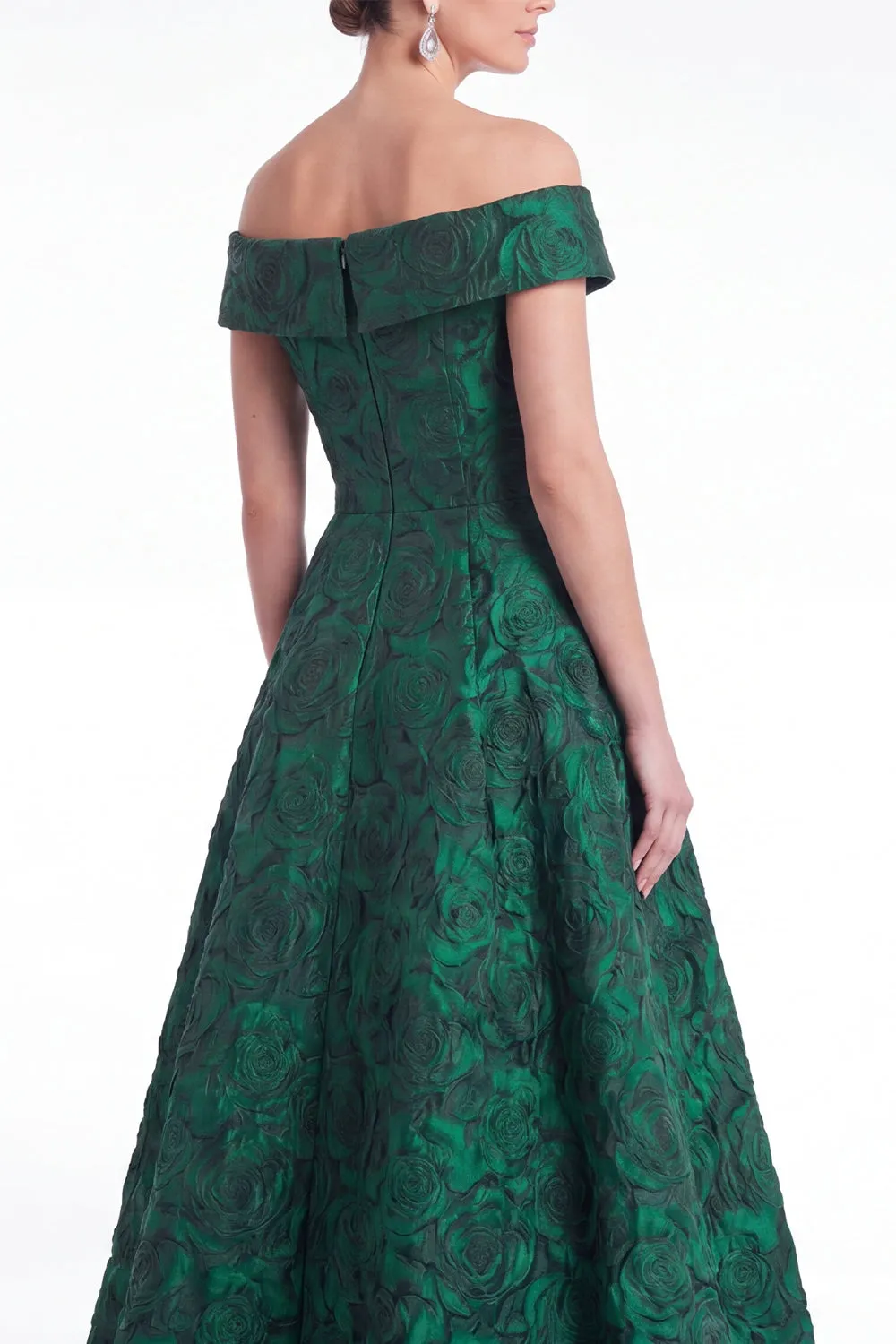 Green Off the Shoulder Floral Jacquard A Line Mother of the Bride Dress sold by Wedtrend product image thumbnail 3