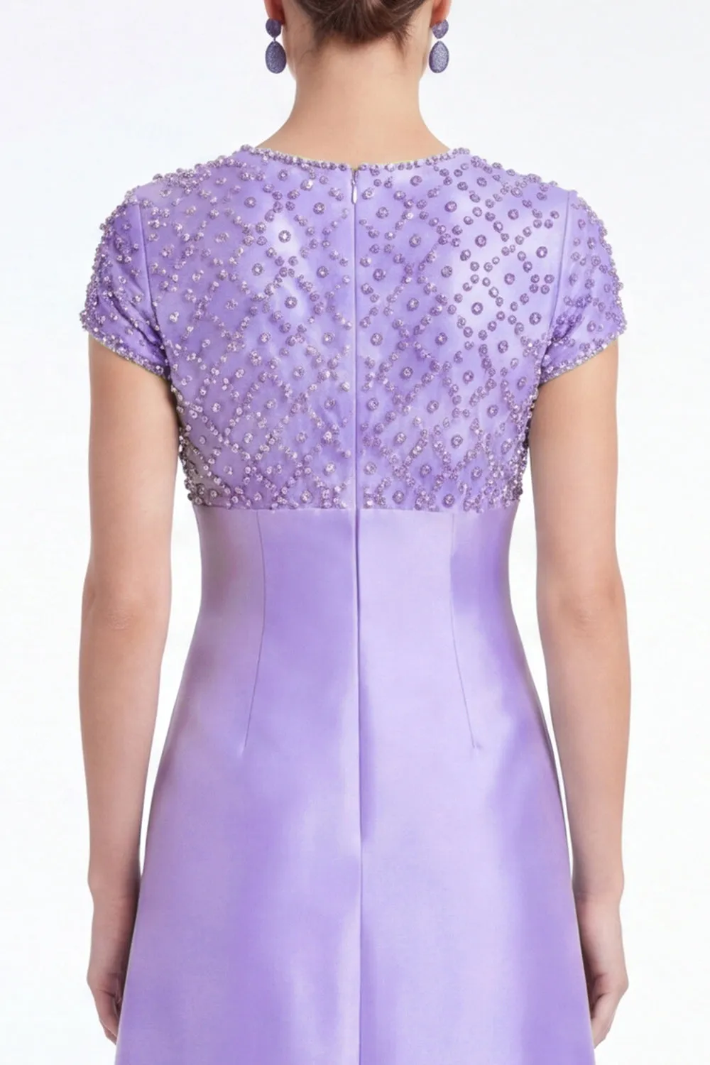 Light Plum Beaded A Line Mother of the Bride Dress sold by Wedtrend product image thumbnail 5
