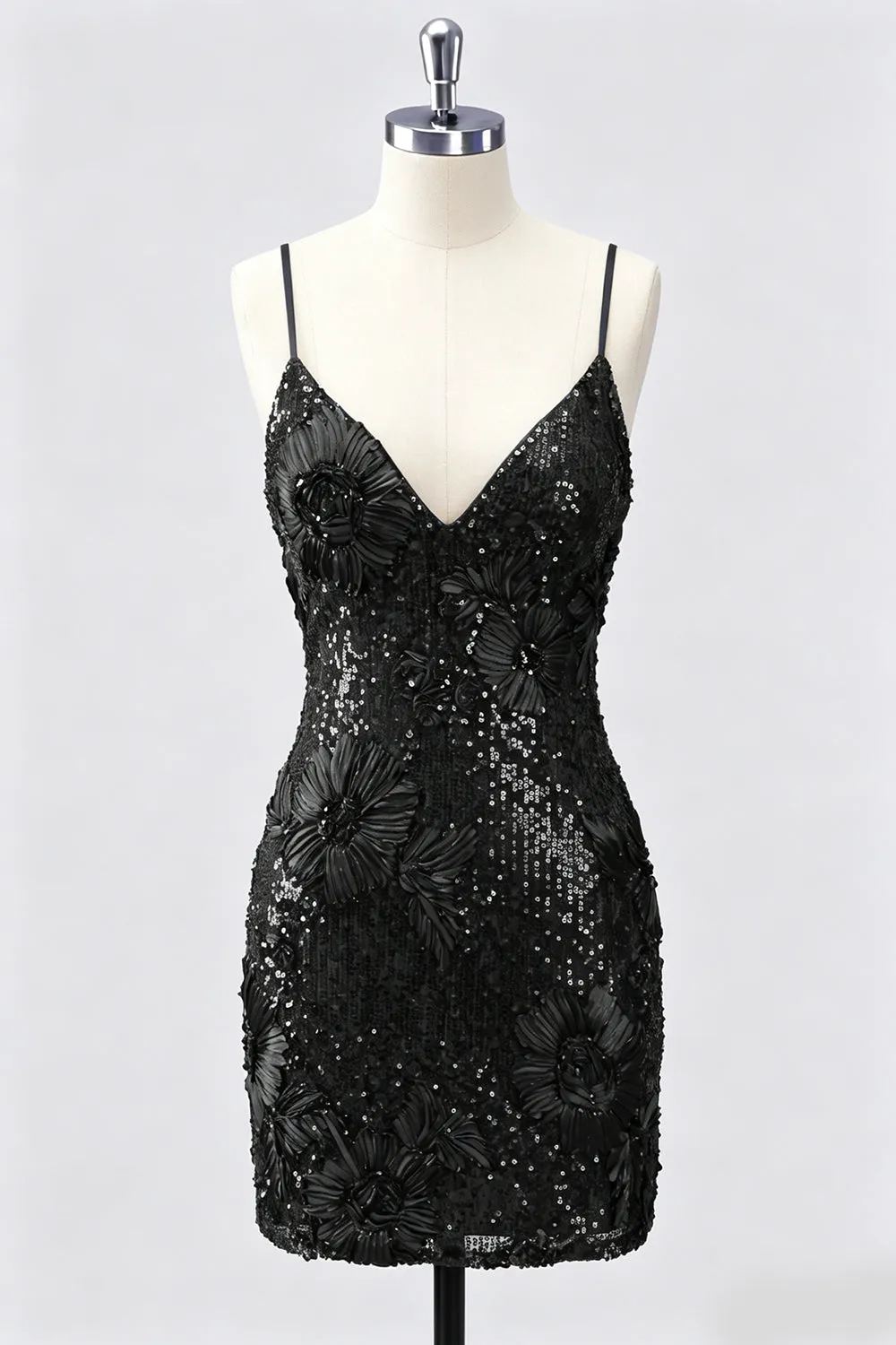 Sequin Bodycon Spaghetti Straps Dark Green Homecoming Dress sold by Wedtrend product image thumbnail 4