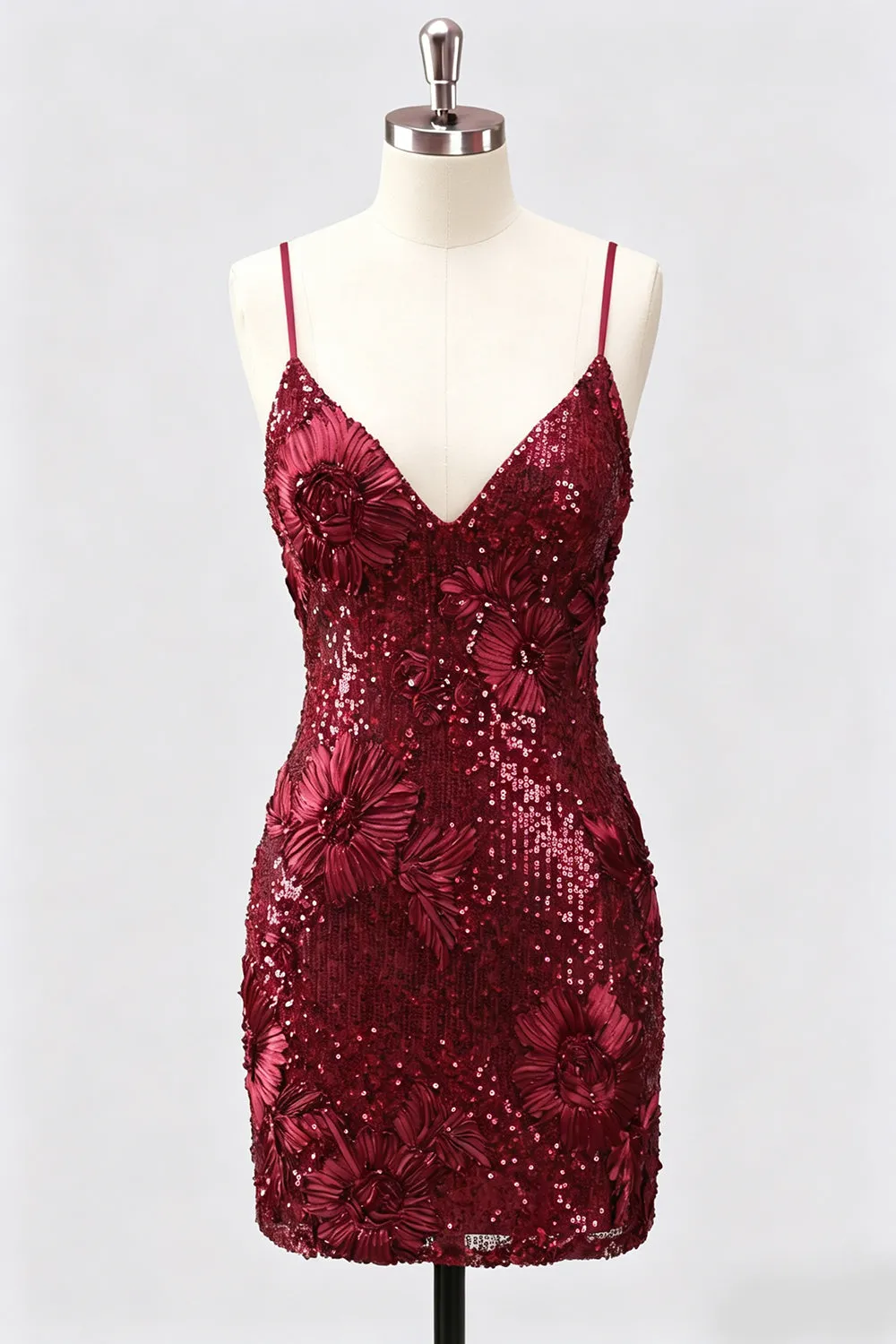 Sequin Bodycon Spaghetti Straps Dark Green Homecoming Dress sold by Wedtrend product image thumbnail 2