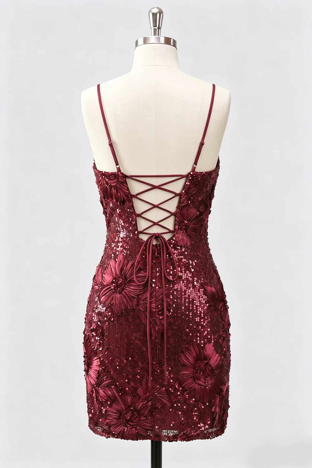 Sequin Bodycon Spaghetti Straps Dark Green Homecoming Dress sold by Wedtrend product image thumbnail 3