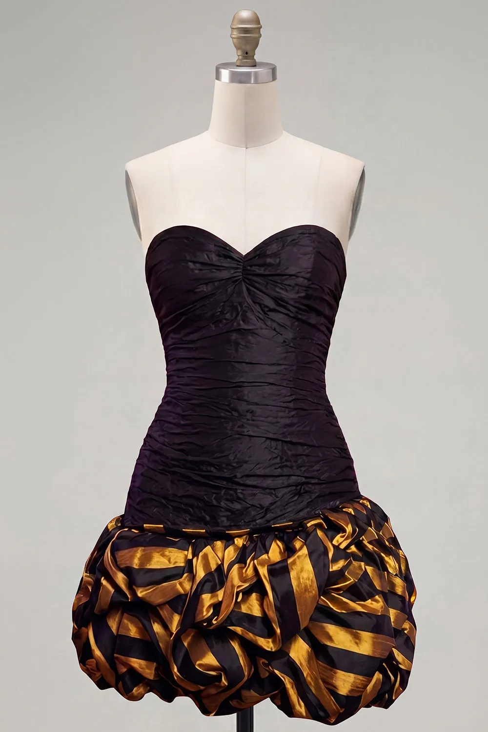 Sweetheart Black Golden Ruched Homecoming Dress sold by Wedtrend product image thumbnail 5