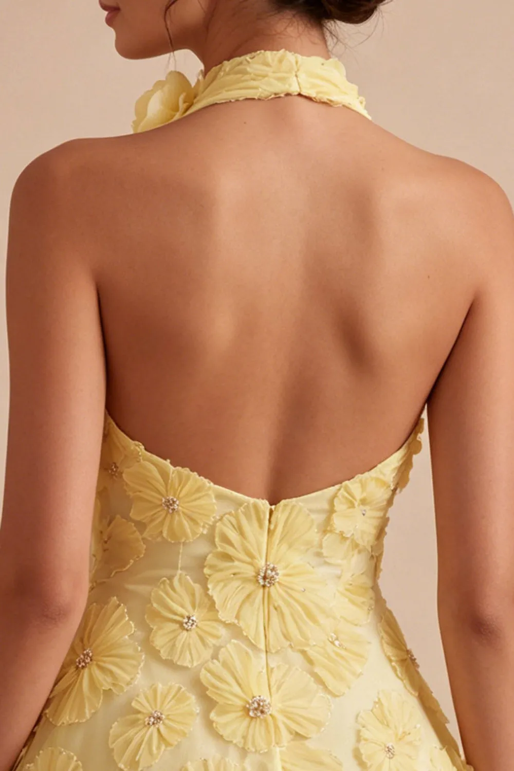 Daffodil A Line Floral Halter Homecoming Dress with Beading sold by Wedtrend product image thumbnail 4