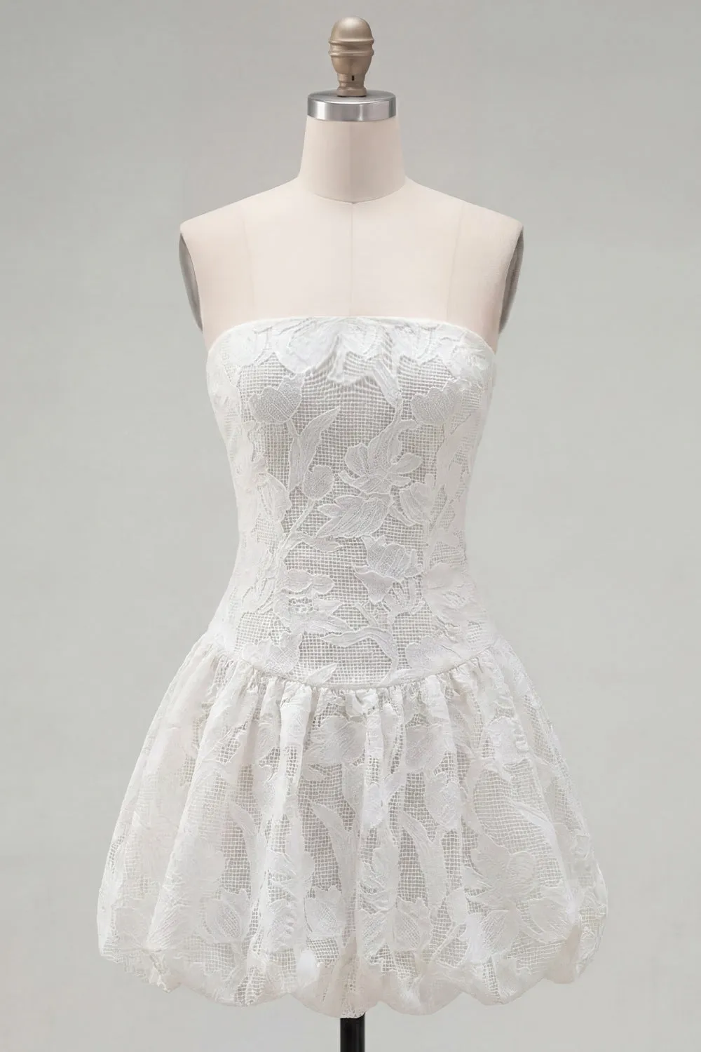 Strapless A Line White Short Homecoming Dress sold by Wedtrend product image thumbnail 5
