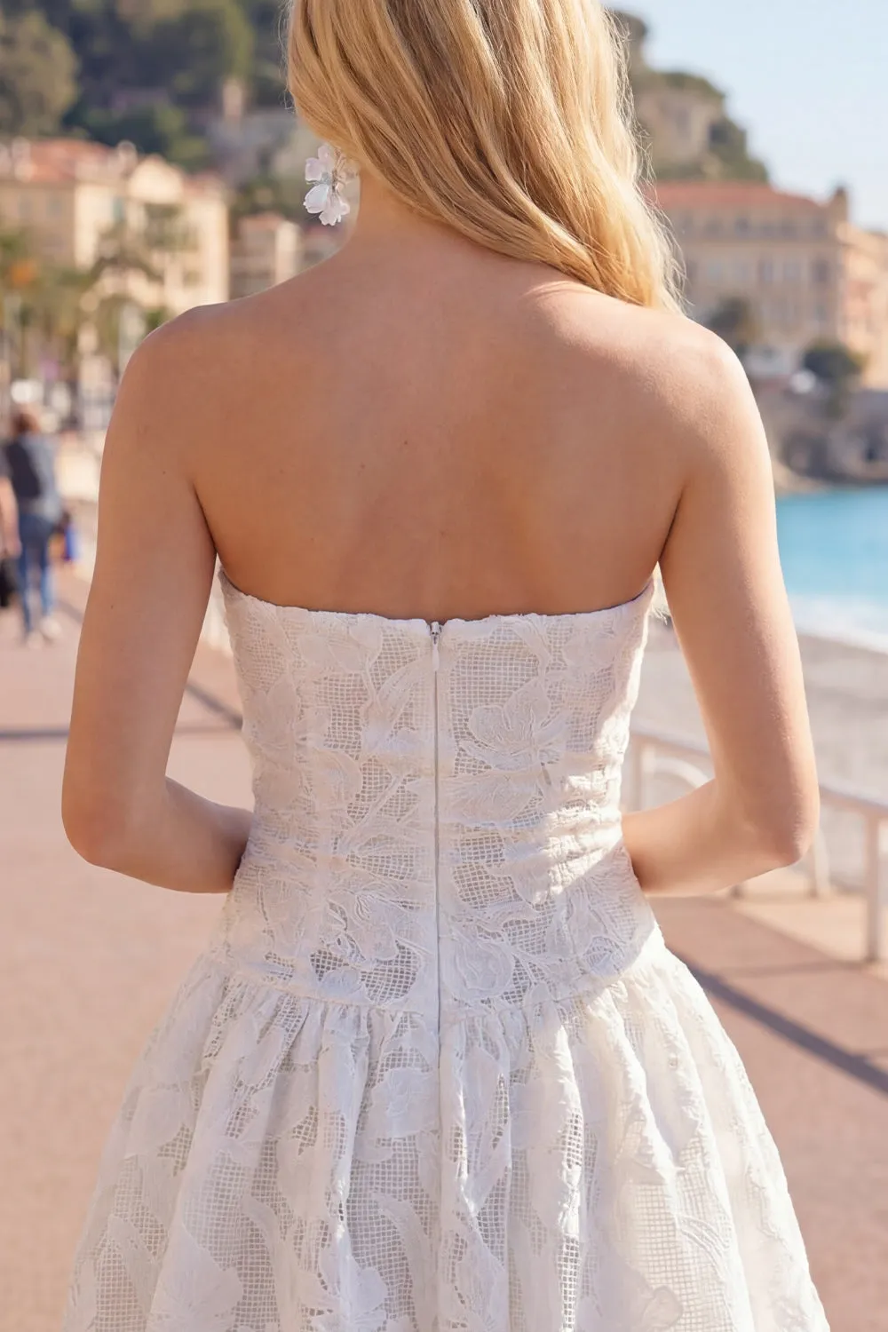 Strapless A Line White Short Homecoming Dress sold by Wedtrend product image thumbnail 4