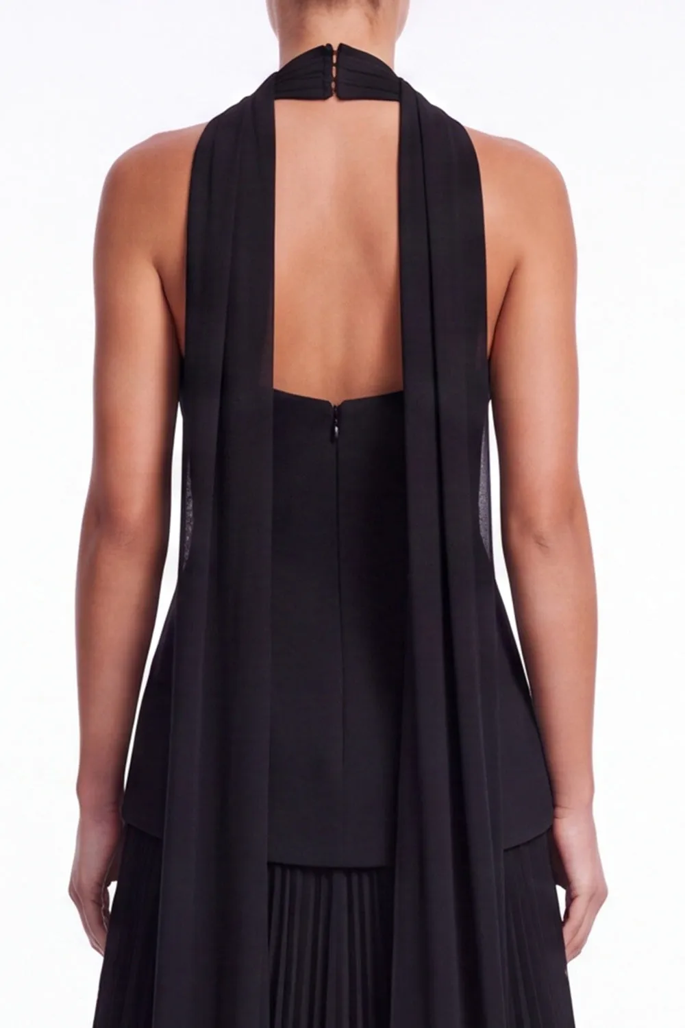 Halter Keyhole Black A Line Pleated Ruffle Formal Dress with Slit sold by Wedtrend product image thumbnail 5