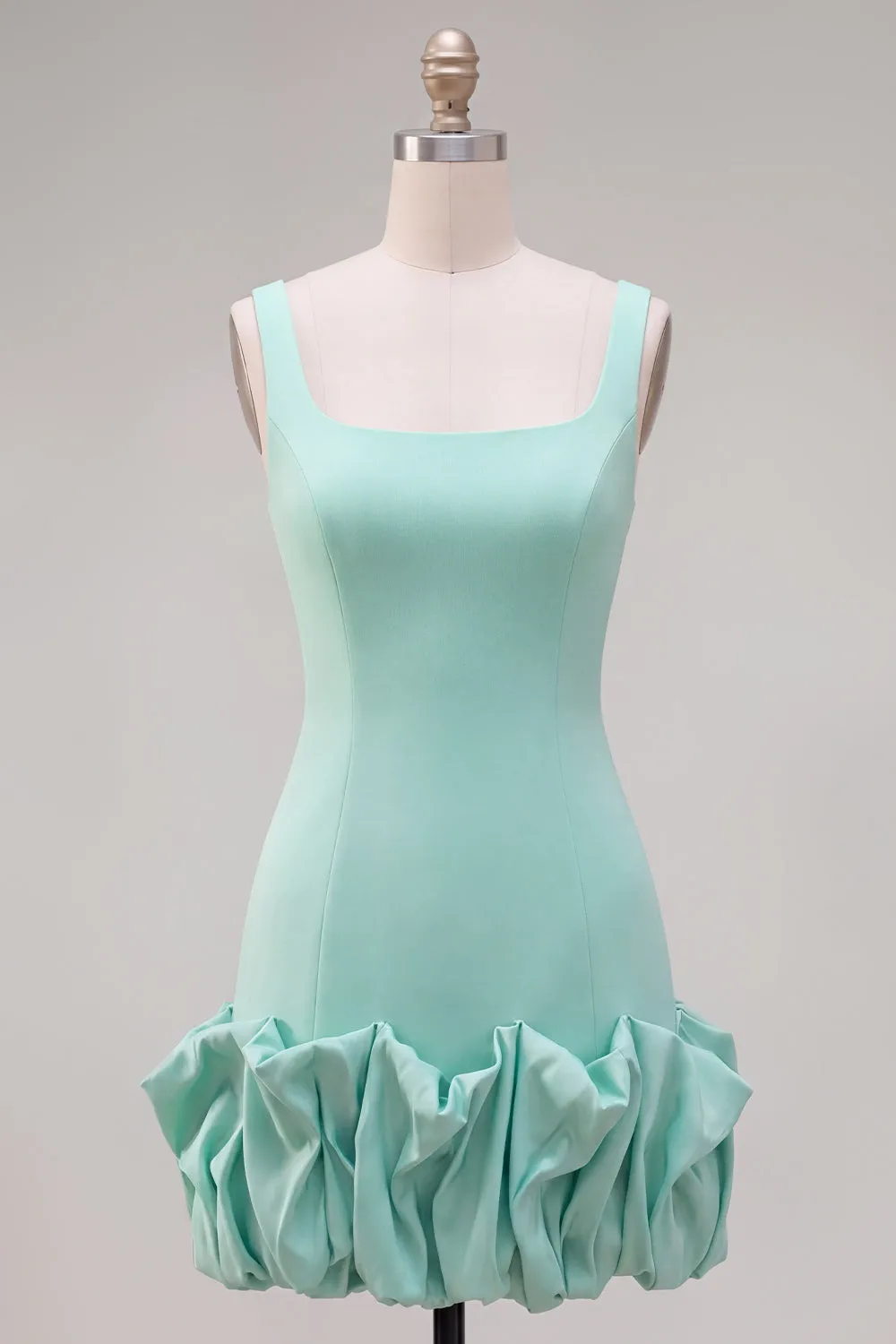 Mint Green Square Neck Bodycon Short Homecoming Dress with Ruffles sold by Wedtrend product image thumbnail 5