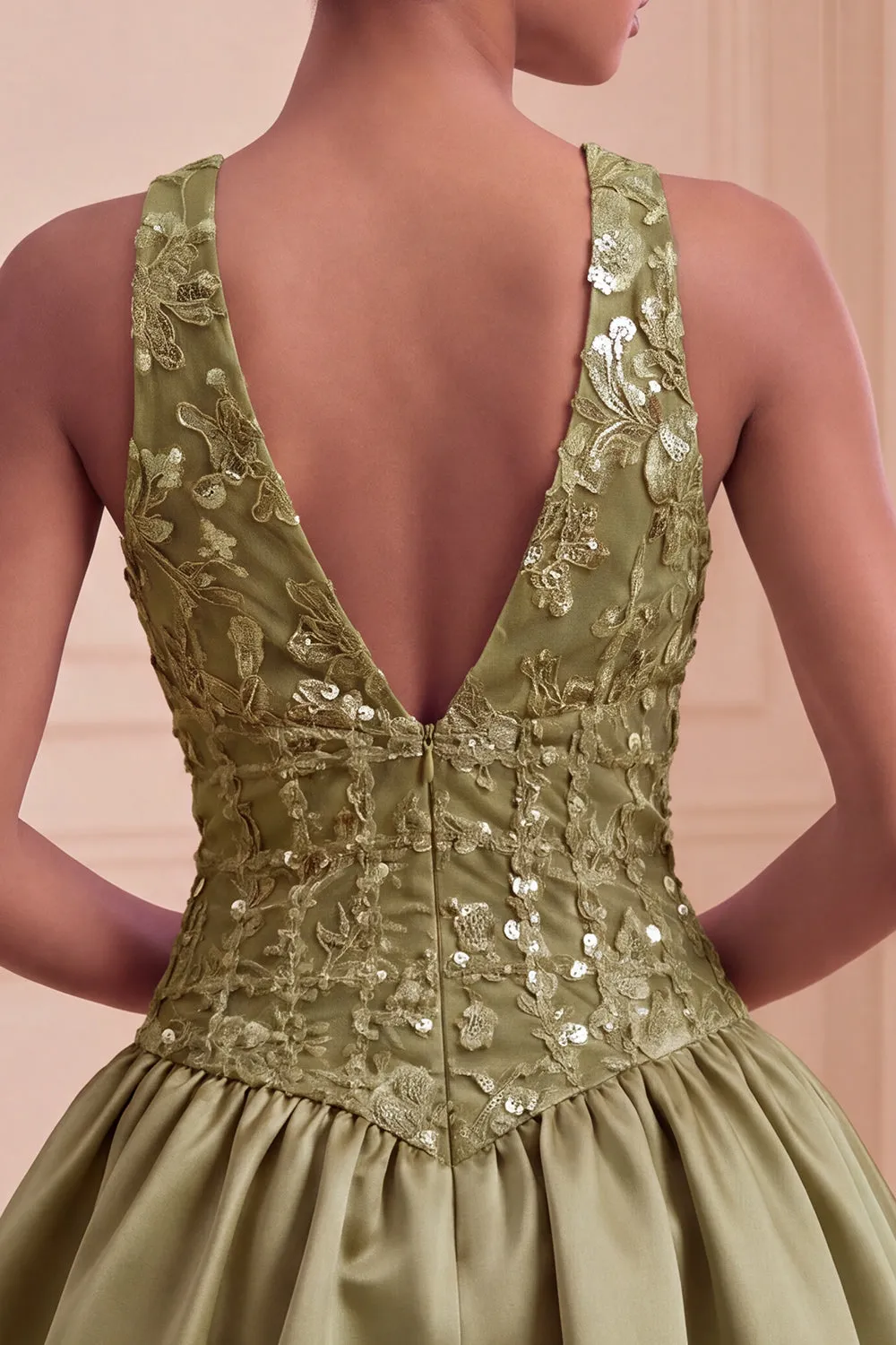 Halter Olive A Line Short Homecoming Dress with Sequins sold by Wedtrend product image thumbnail 4