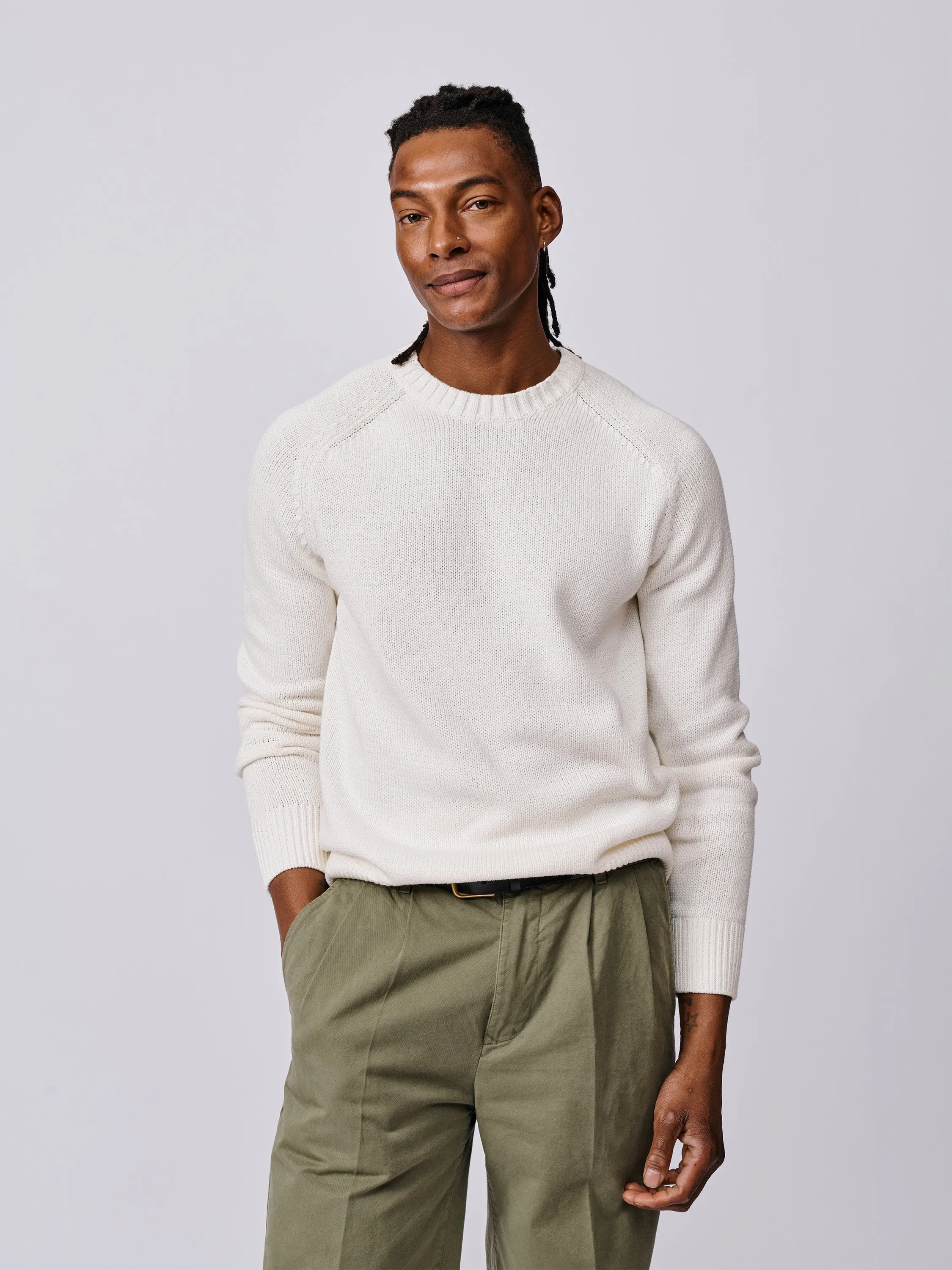 Lacey Cotton Linen Blend Crew Neck sold by Aubin