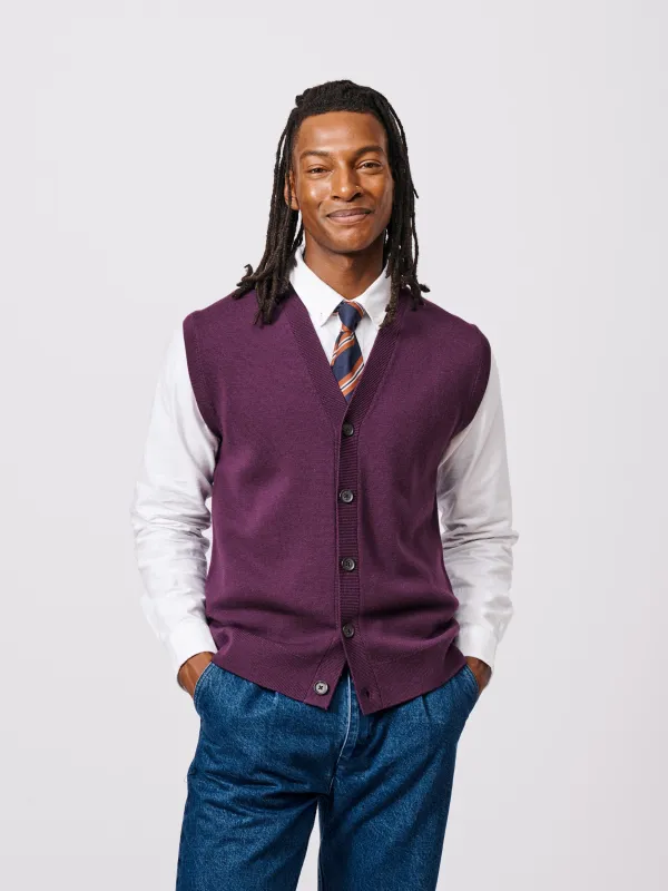 Portman Extra Fine Merino Waistcoat made by Aubin