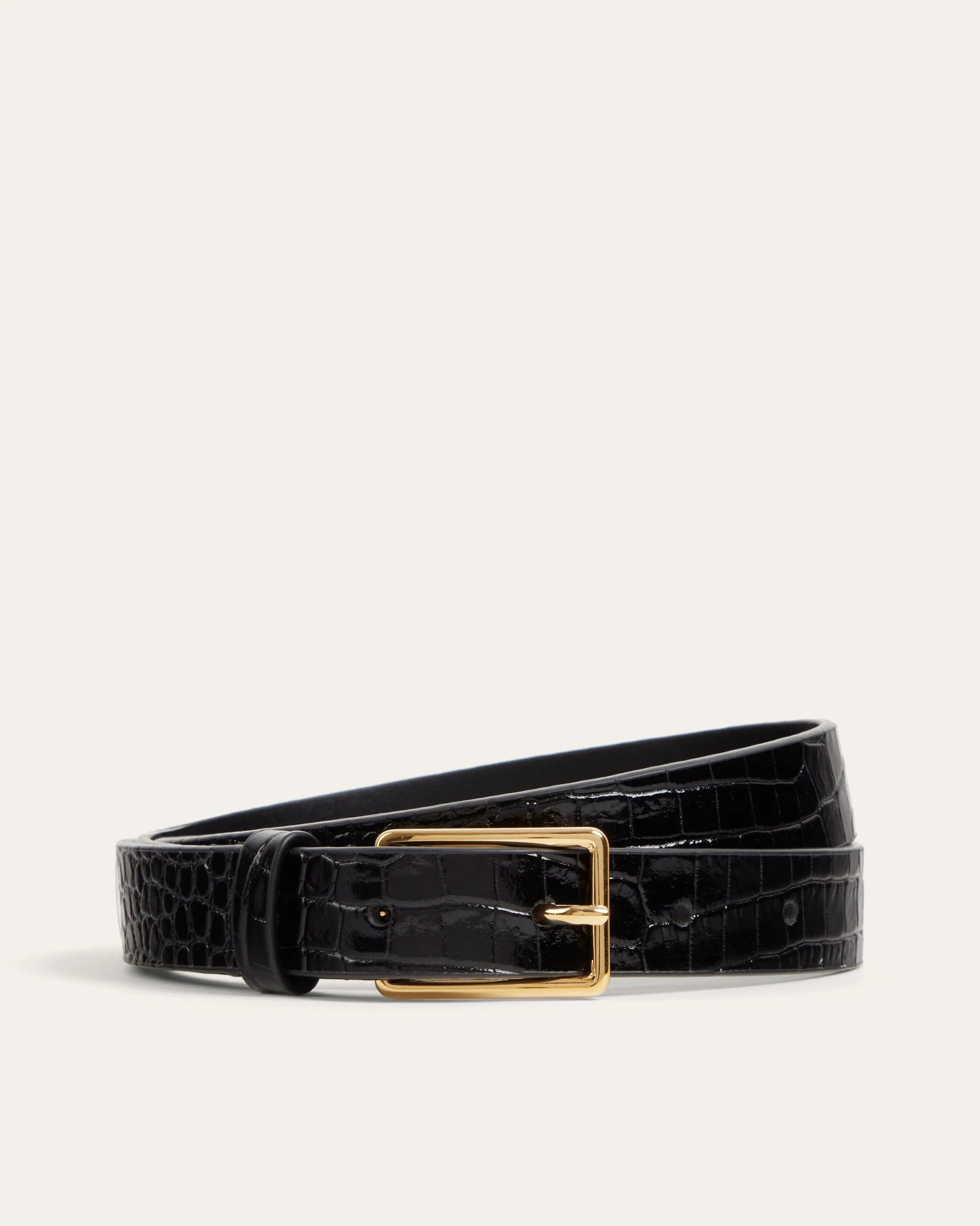 Attilio Narrow Belt, Croco sold by Dear Frances