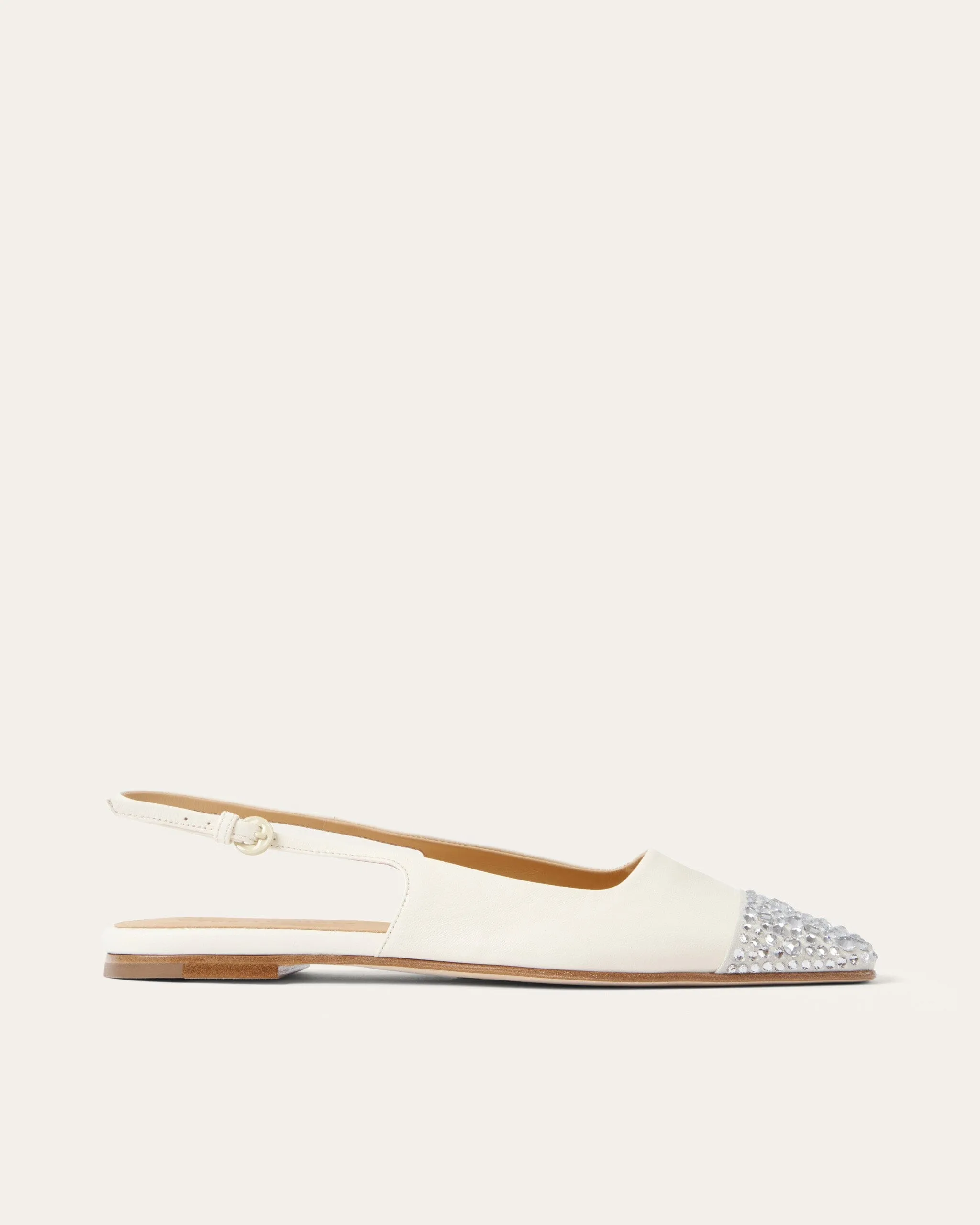 Tia Slingback, Crema Crystal sold by Dear Frances