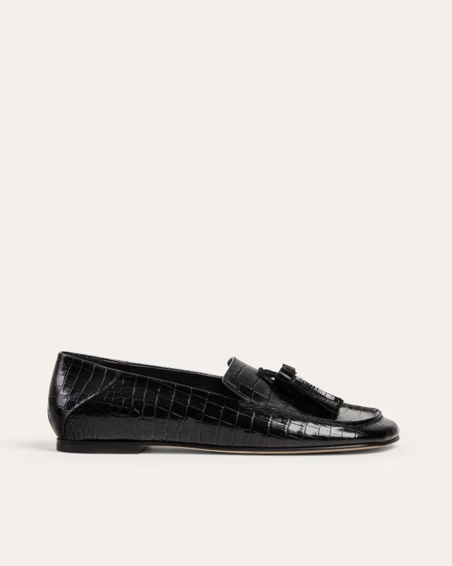Drew Tassels, Black Croco sold by Dear Frances