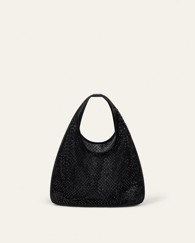 Small Mesh Sacchetto, Black Crystal sold by Dear Frances