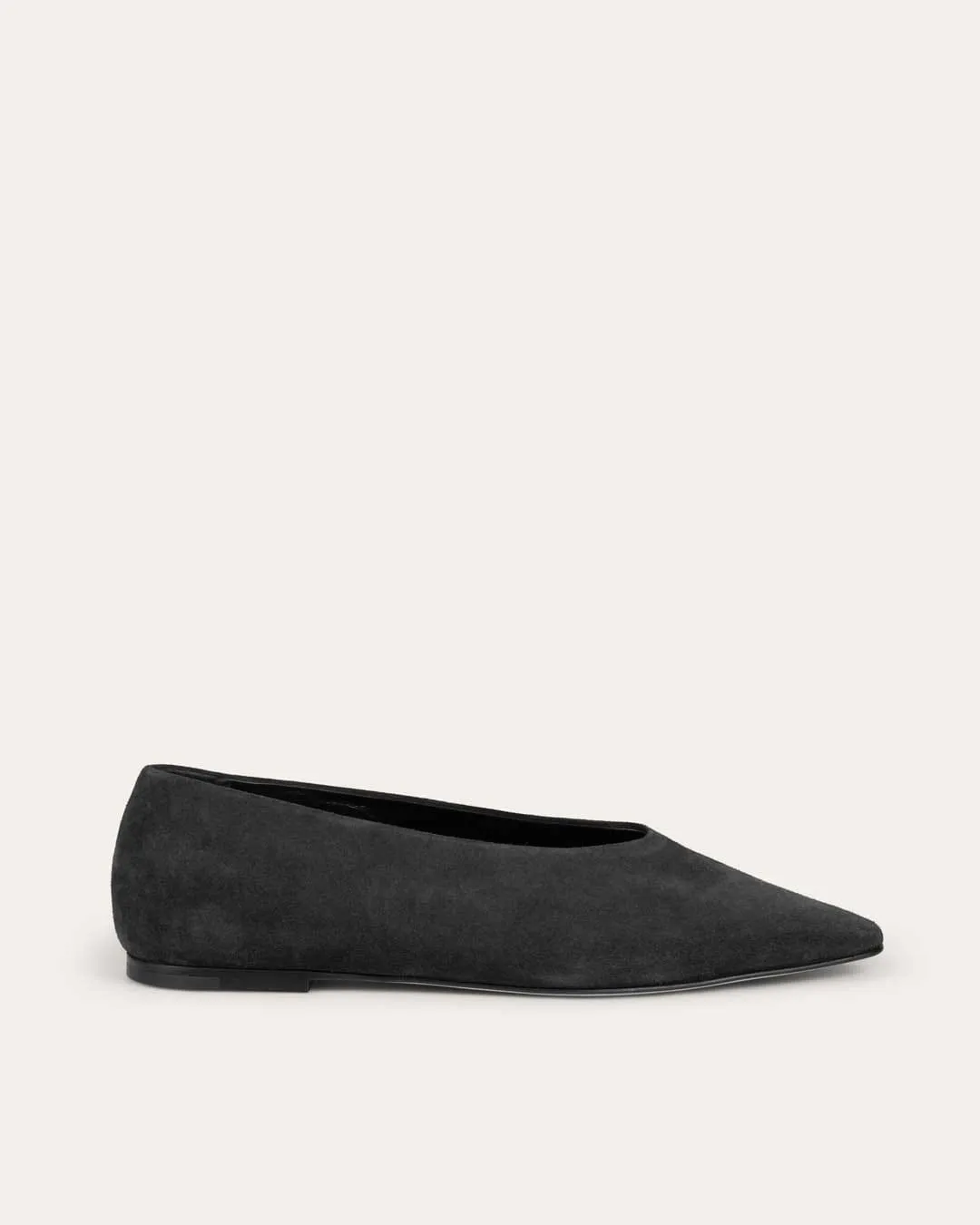 Topo Flat, Charcoal Suede sold by Dear Frances