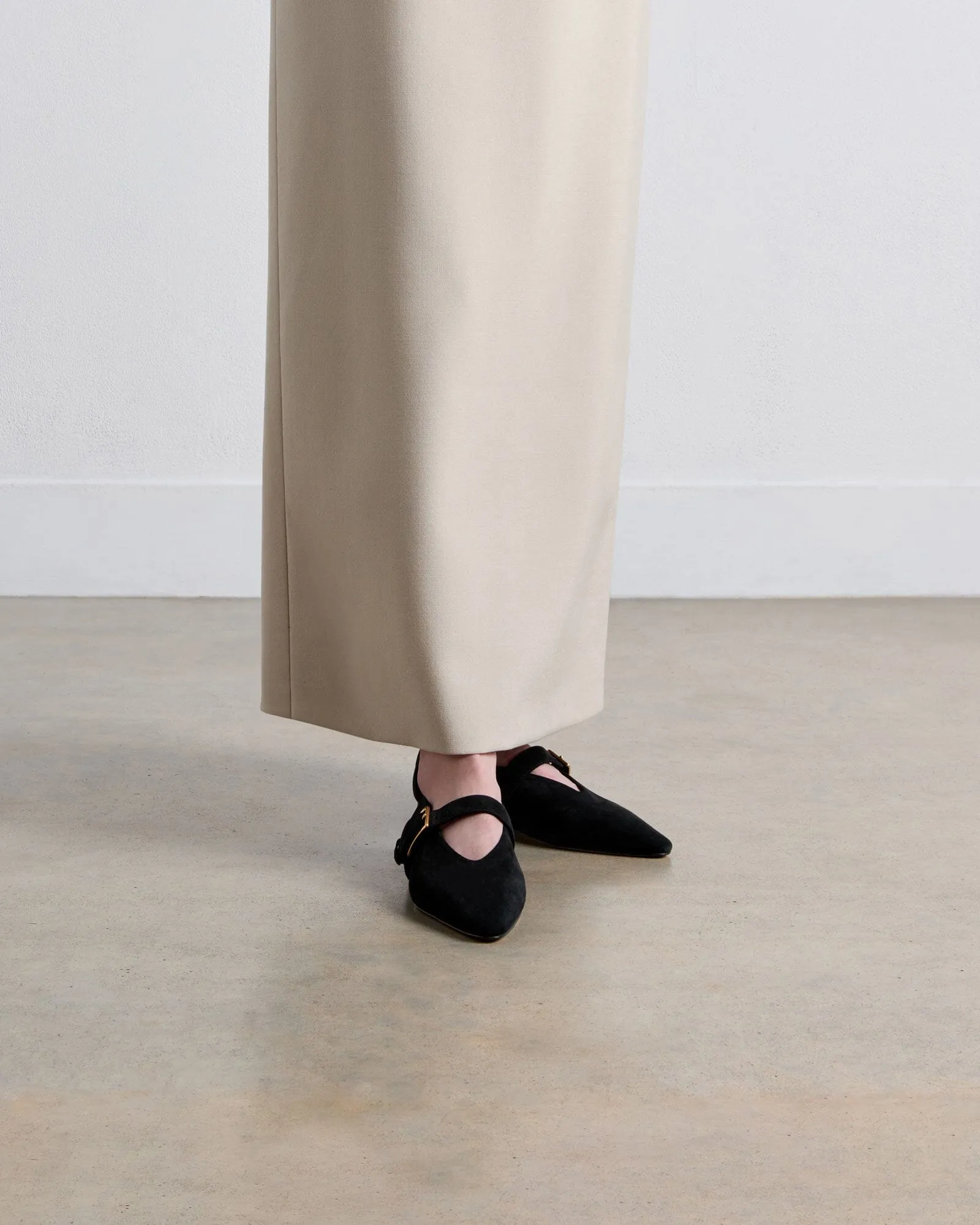 Topo Flat with Strap, Black Suede sold by Dear Frances product image thumbnail 5