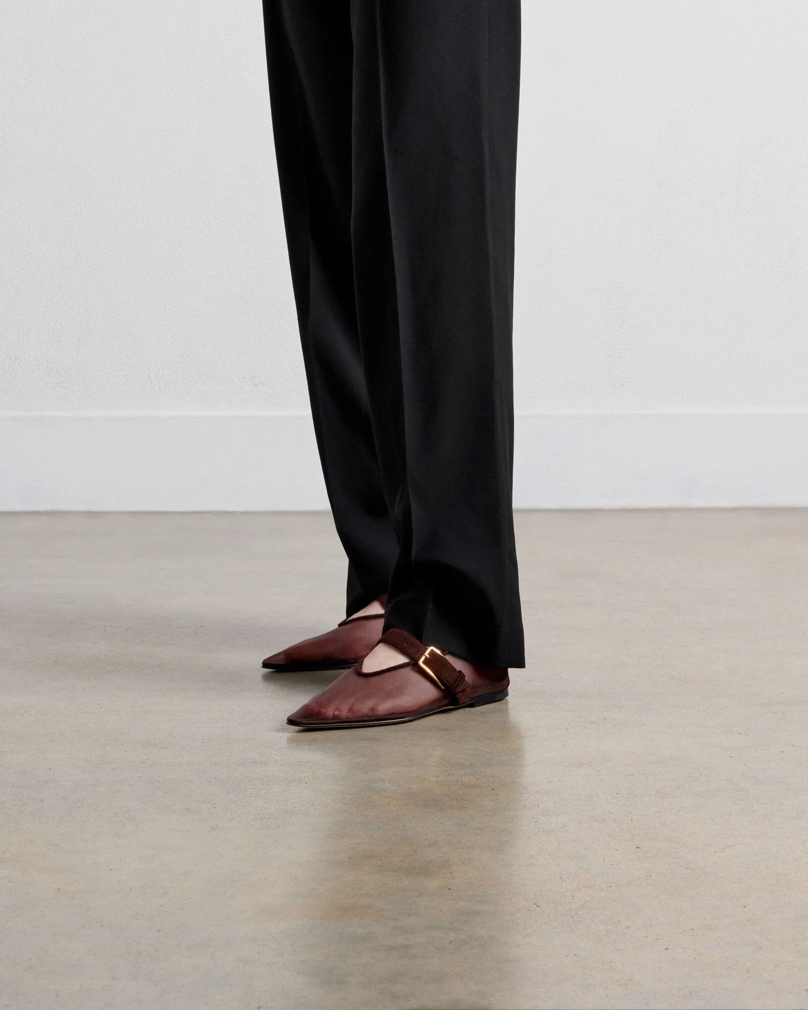 Topo Flat with Strap, Bordeaux Mesh sold by Dear Frances product image thumbnail 3