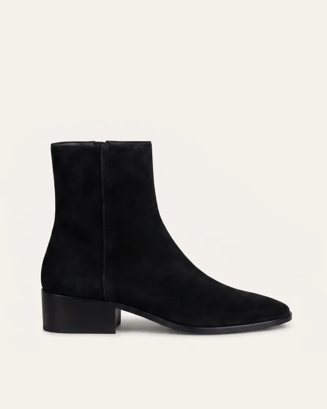 River Boot, Black Suede made by Dear Frances