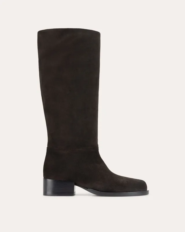 Dante Knee Boot, Espresso Suede made by Dear Frances