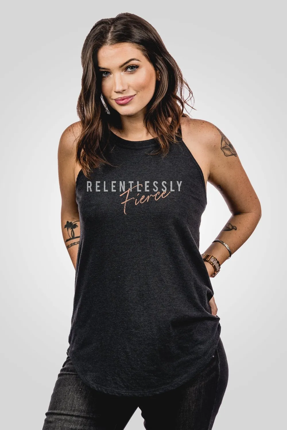 Women's Halter Tank - Relentlessly Fierce sold by Nine Line