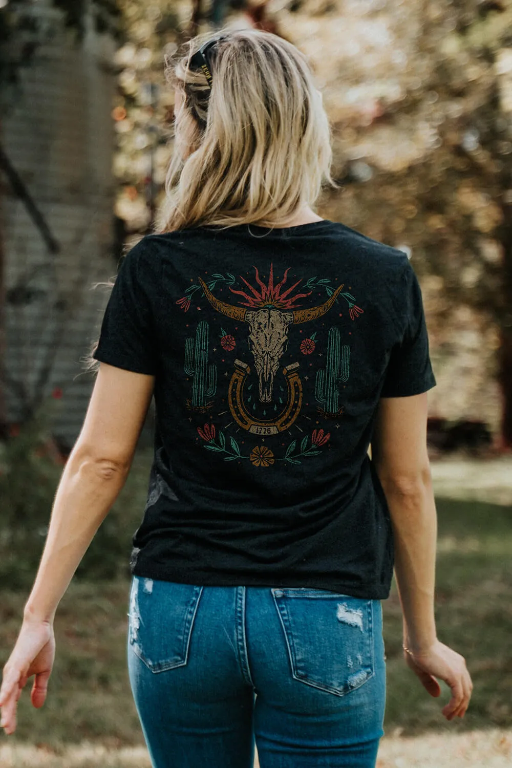 Women's T-Shirt - Western Bull Skull sold by Nine Line product image thumbnail 2