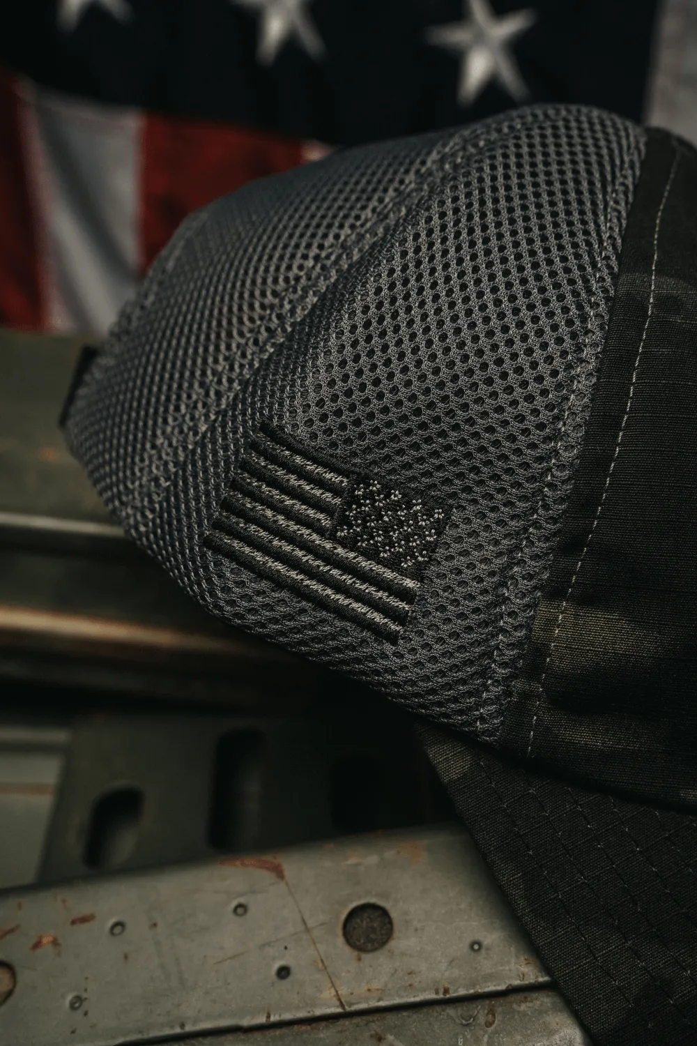 American Made Mesh Back Dark Multicam Hat sold by Nine Line product image thumbnail 3