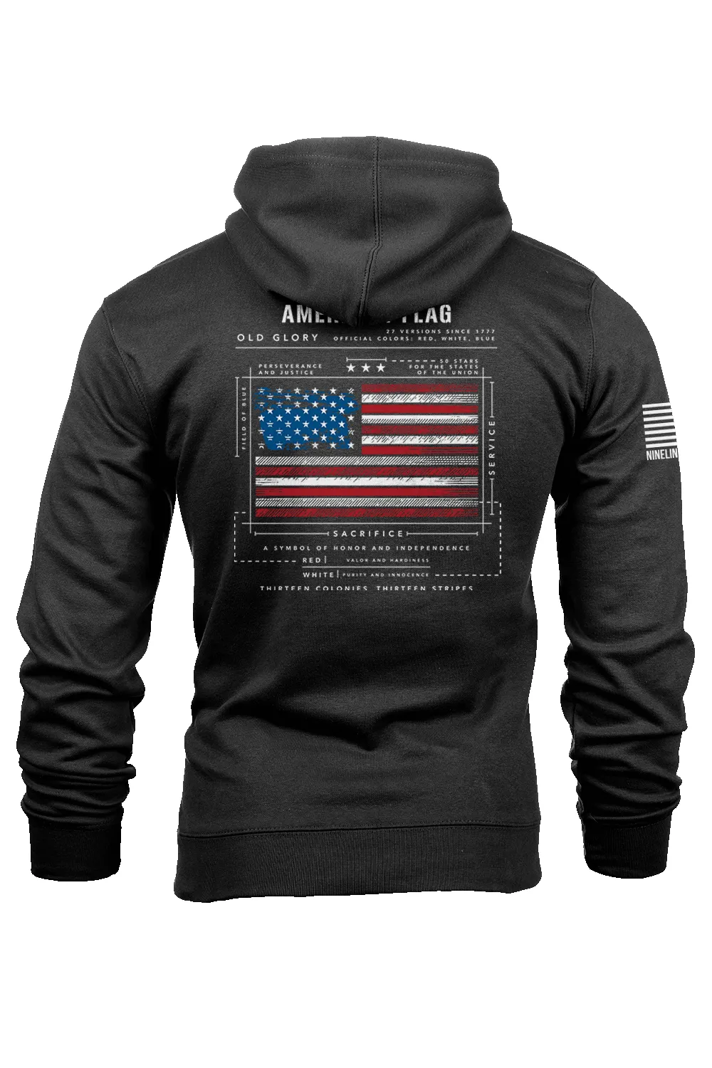 American Flag Schematic - Hoodie sold by Nine Line