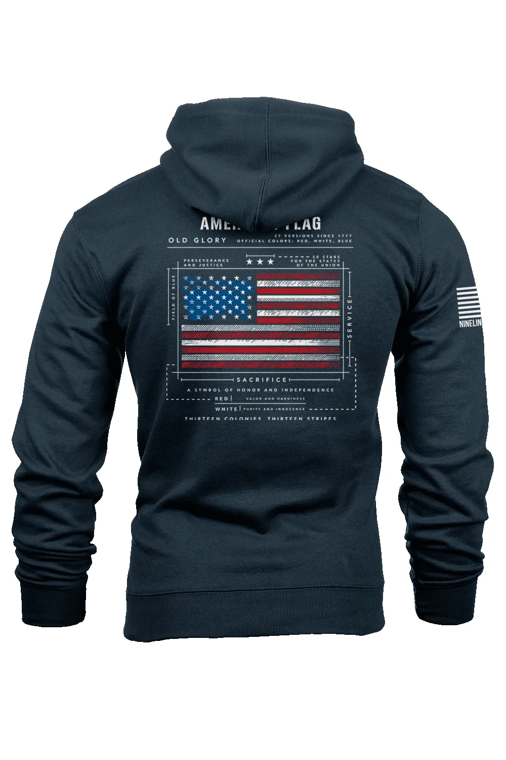 American Flag Schematic - Hoodie sold by Nine Line product image thumbnail 5