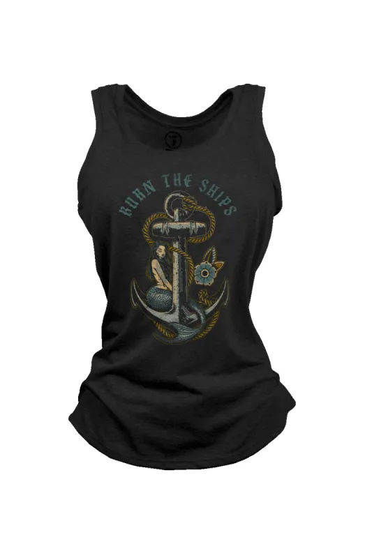 Burn the Ships - Women's Racerback Tank sold by Nine Line