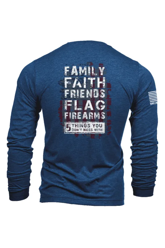 5 Things - Long Sleeve T-Shirt sold by Nine Line