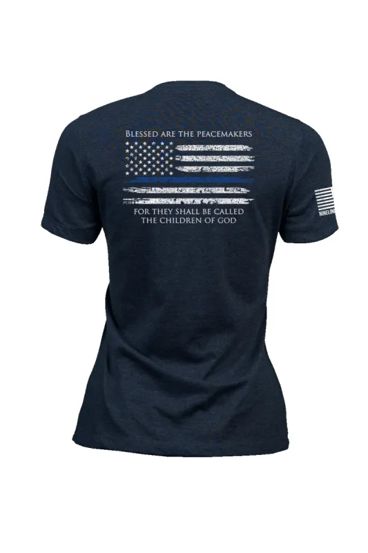 Thin Blue Line - Women's T-Shirt sold by Nine Line