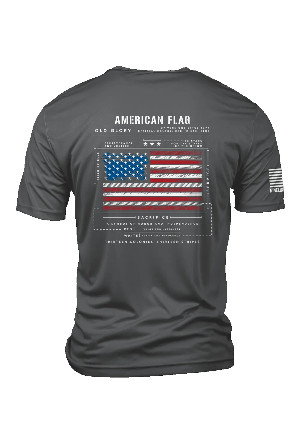 Moisture Wicking T-Shirt - American Flag Schematic sold by Nine Line product image thumbnail 3