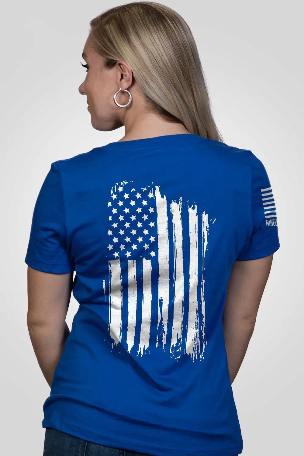 America - Women's Relaxed Fit V-Neck Shirt sold by Nine Line product image thumbnail 3