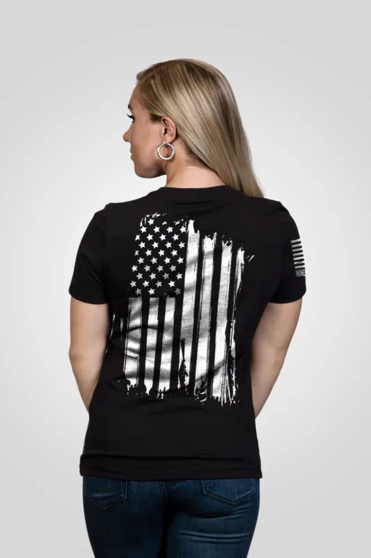 America - Women's Relaxed Fit V-Neck Shirt sold by Nine Line