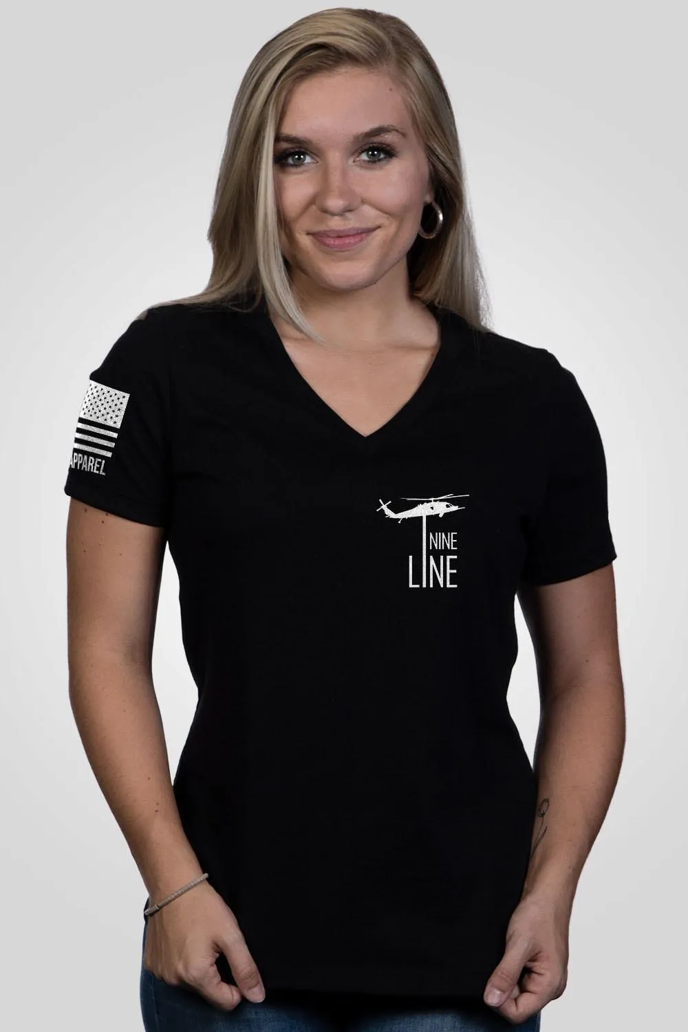 America - Women's Relaxed Fit V-Neck Shirt sold by Nine Line product image thumbnail 2