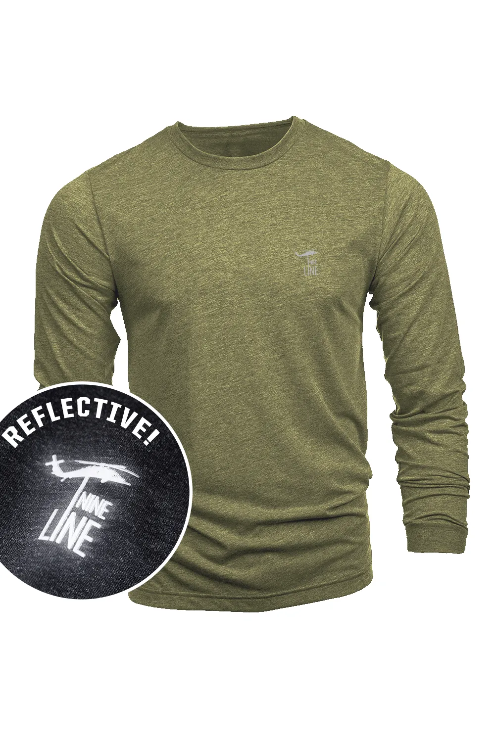 Reflective Dropline Logo - Long-Sleeve Shirt sold by Nine Line product image thumbnail 4