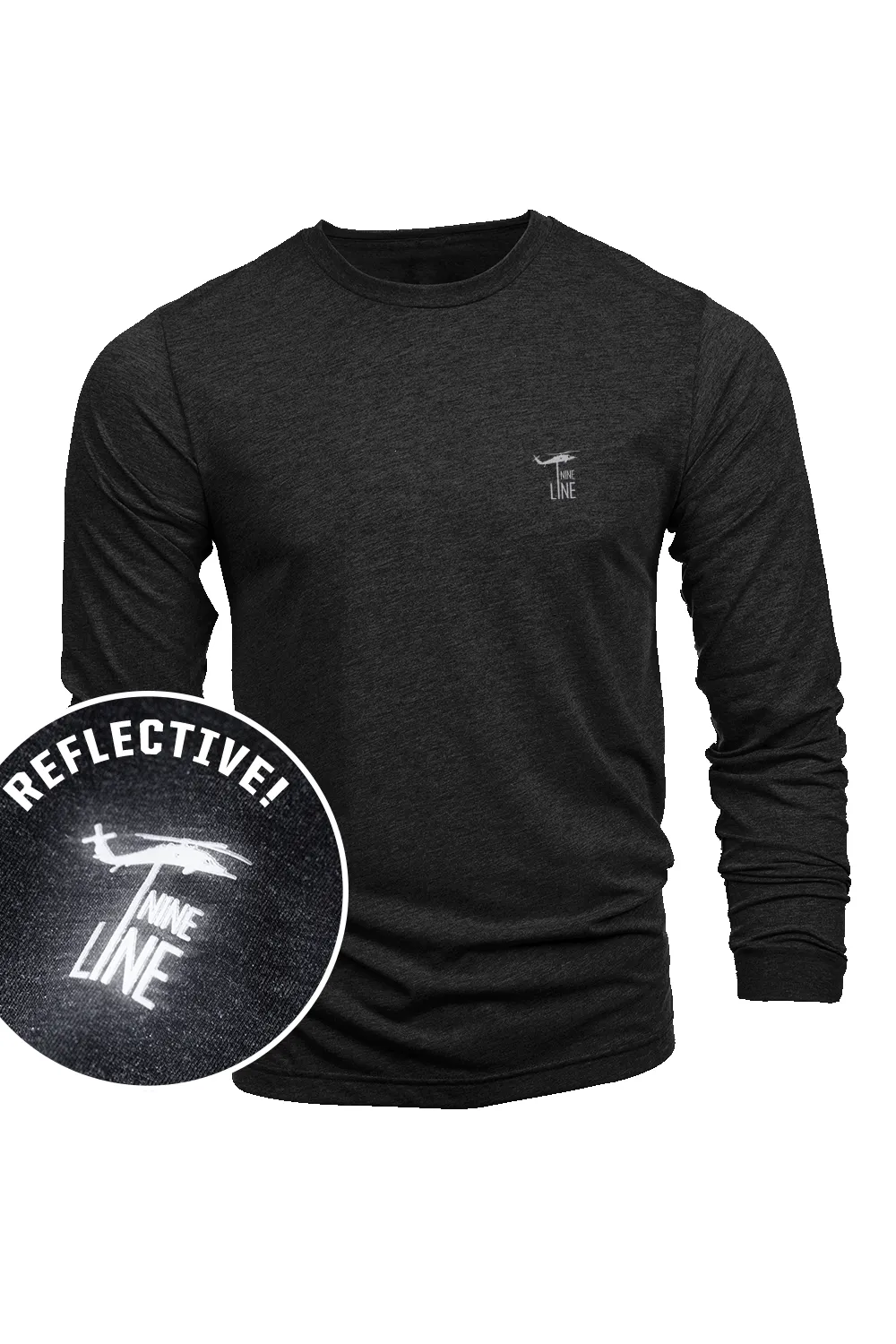Reflective Dropline Logo - Long-Sleeve Shirt sold by Nine Line