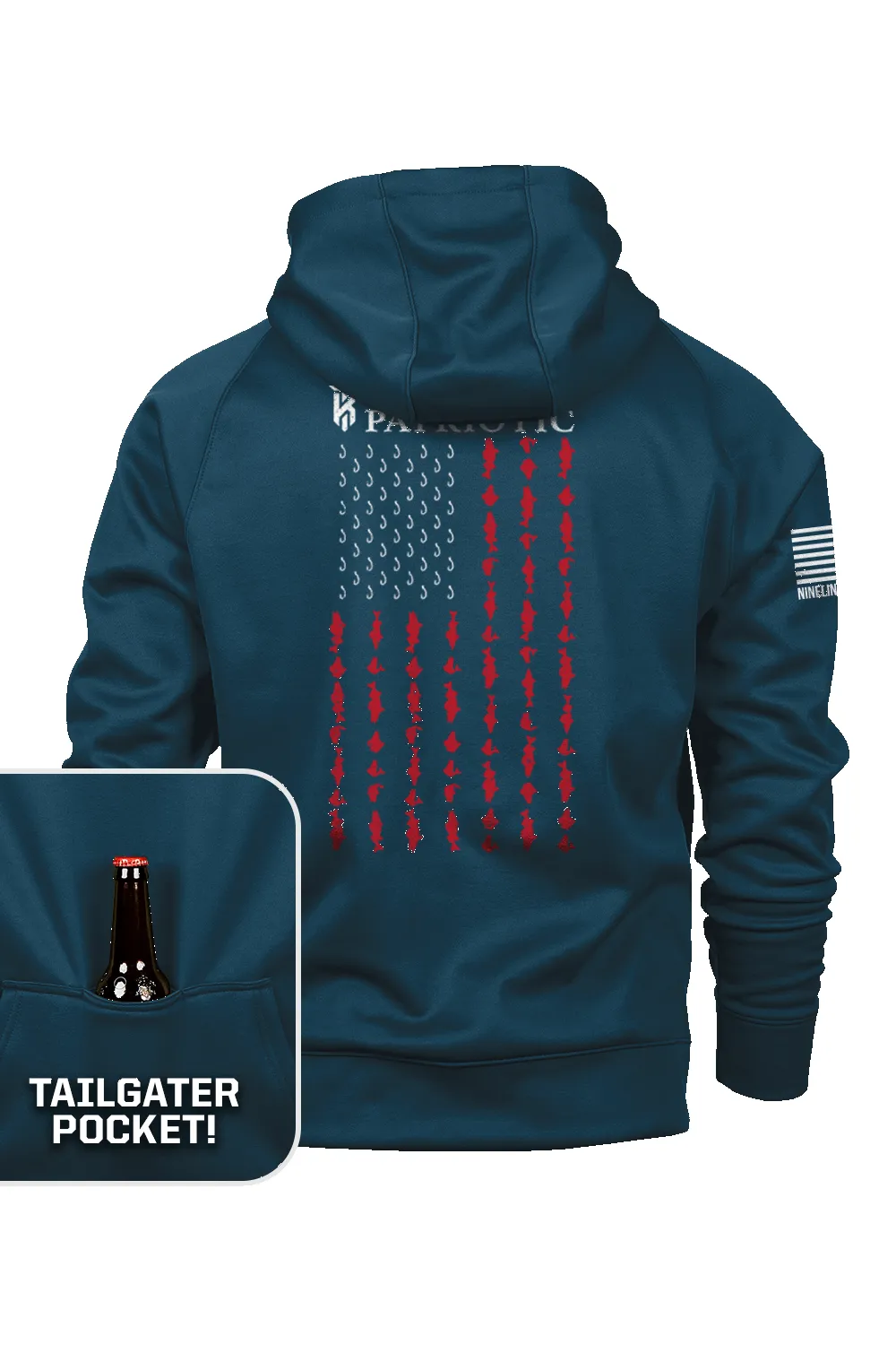 Raglan Tailgater Hoodie - KT Team Fishing Flag sold by Nine Line product image thumbnail 3