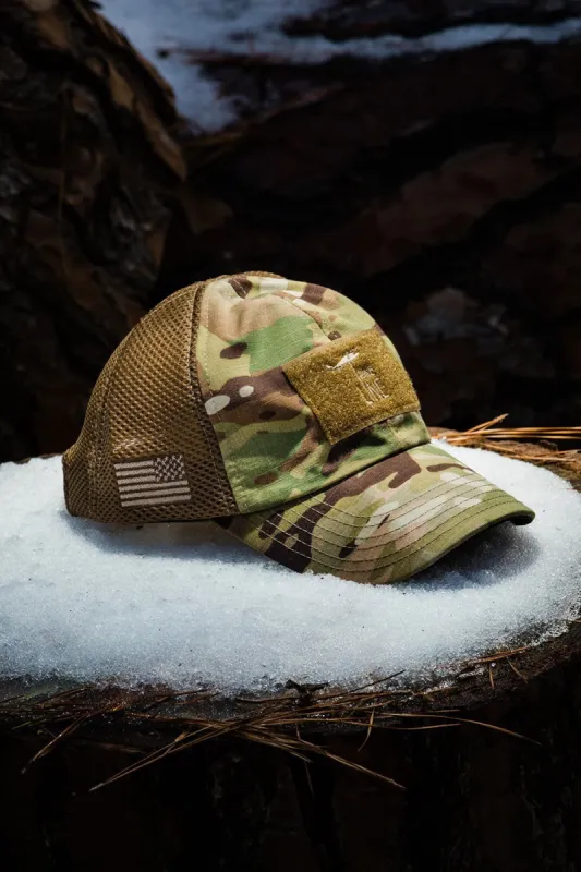 American Made Mesh Back Hat with Drop Line sold by Nine Line