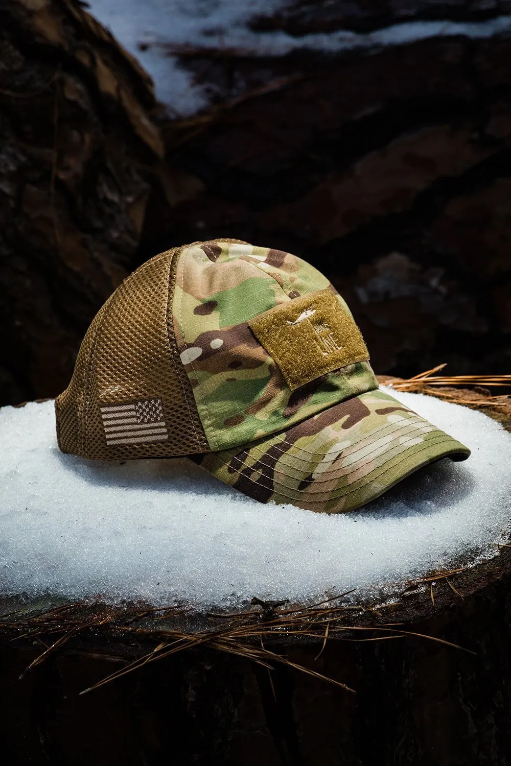 American Made Mesh Back Hat with Drop Line sold by Nine Line