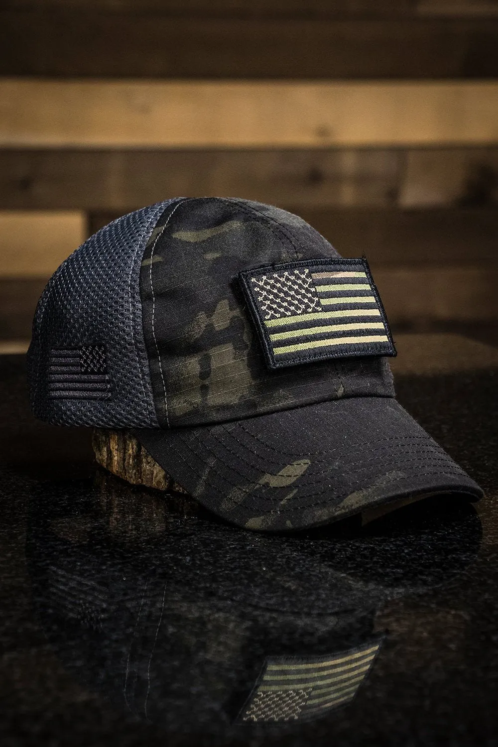 Dark American Made Mesh Back Hat with Patch sold by Nine Line product image thumbnail 3