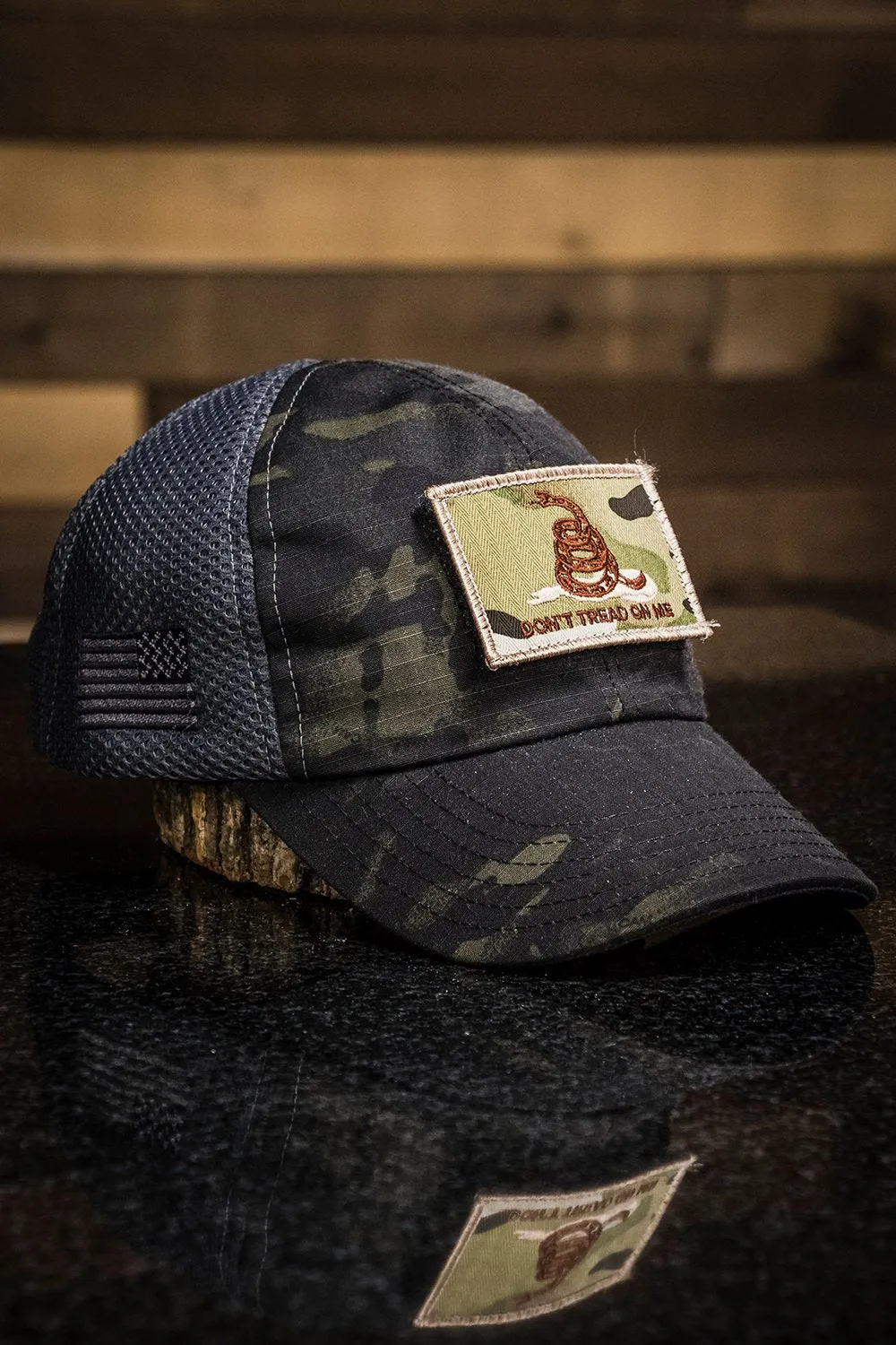 Dark American Made Mesh Back Hat with Patch sold by Nine Line product image thumbnail 4