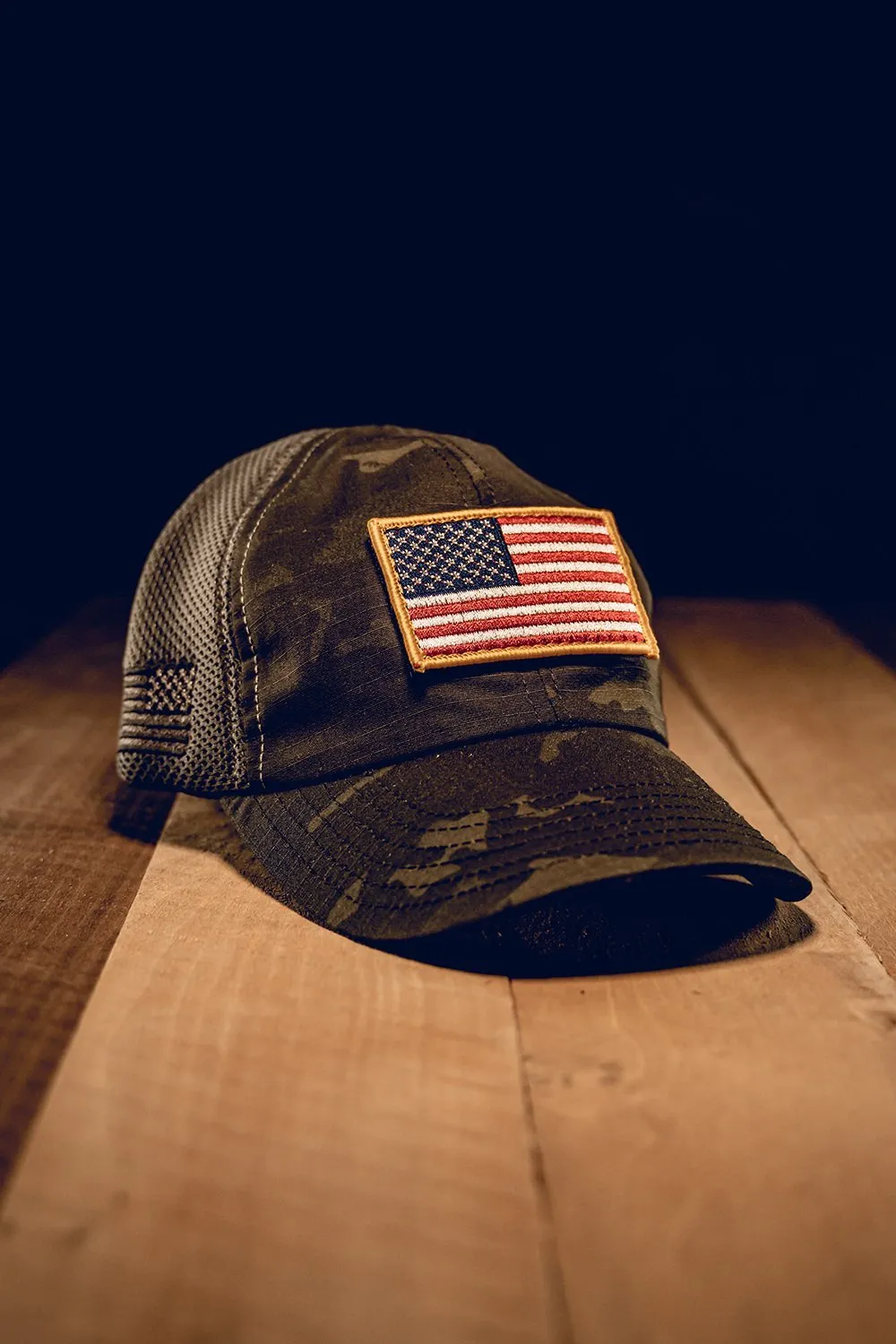 Dark American Made Mesh Back Hat with Patch sold by Nine Line product image thumbnail 2