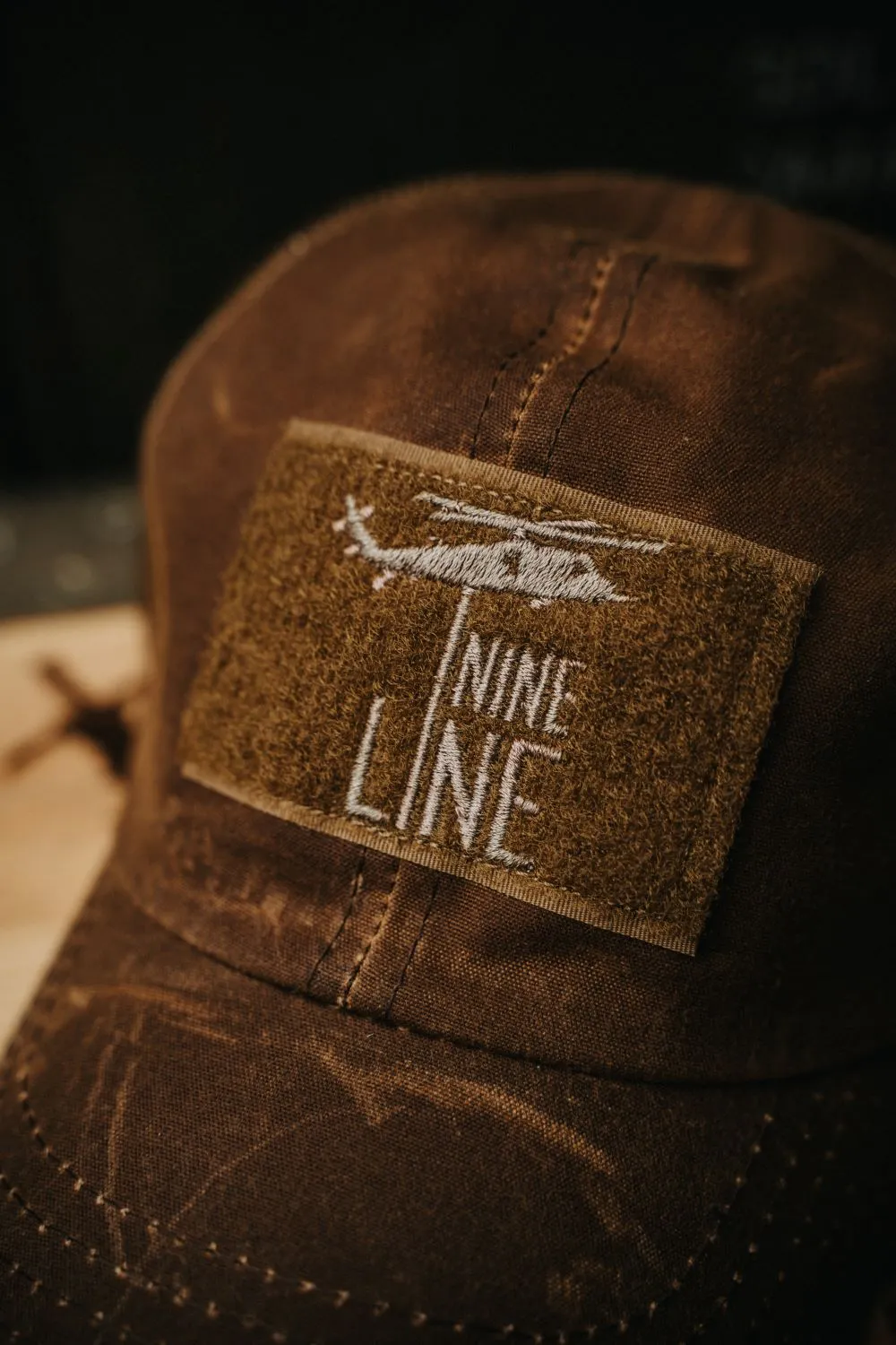 Tan American Made Mesh Back Hat with Dropline sold by Nine Line product image thumbnail 3