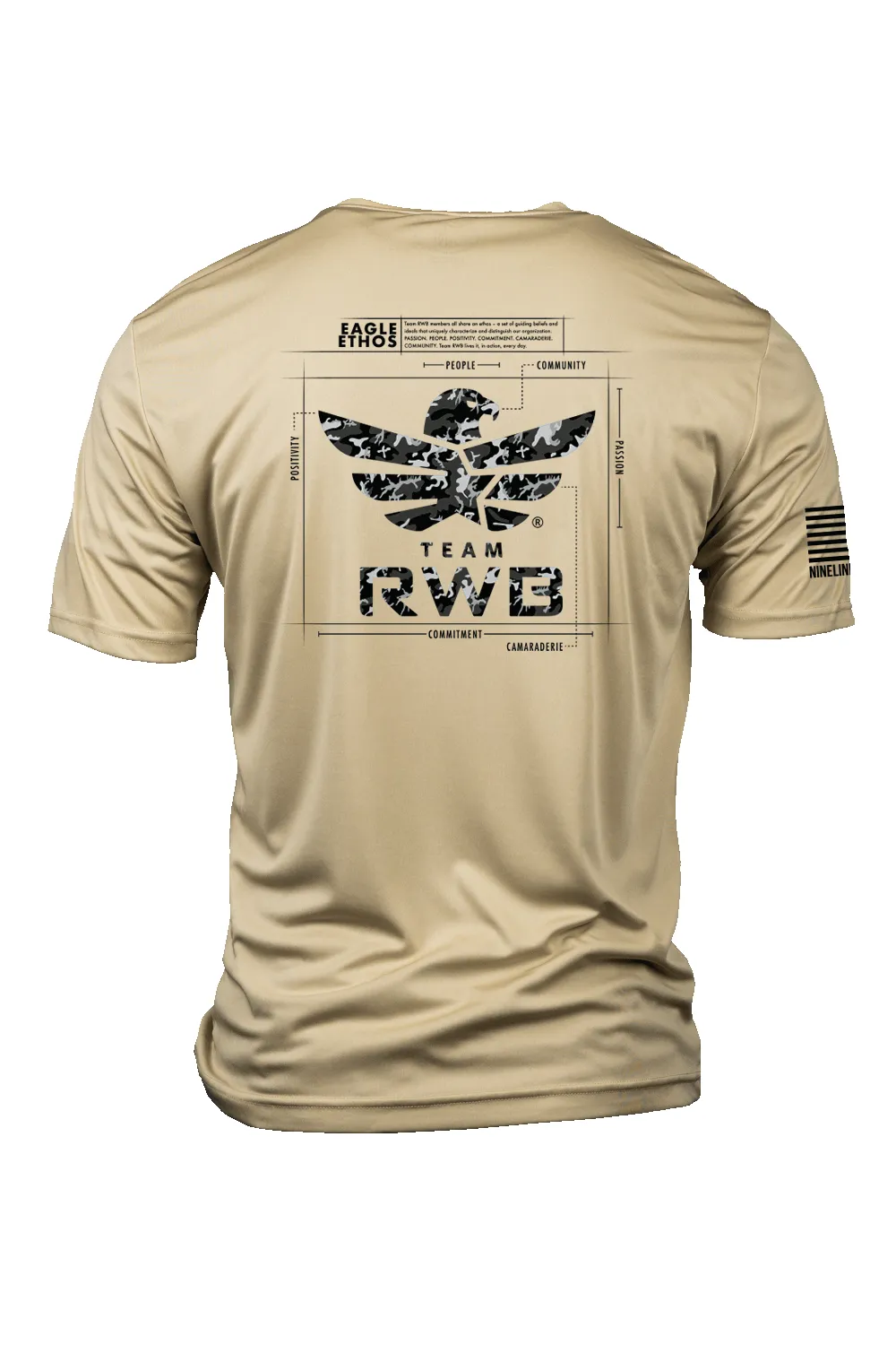 Men's Moisture Wicking T-Shirt - Team RWB Eagle Ethos Schematic sold by Nine Line product image thumbnail 3