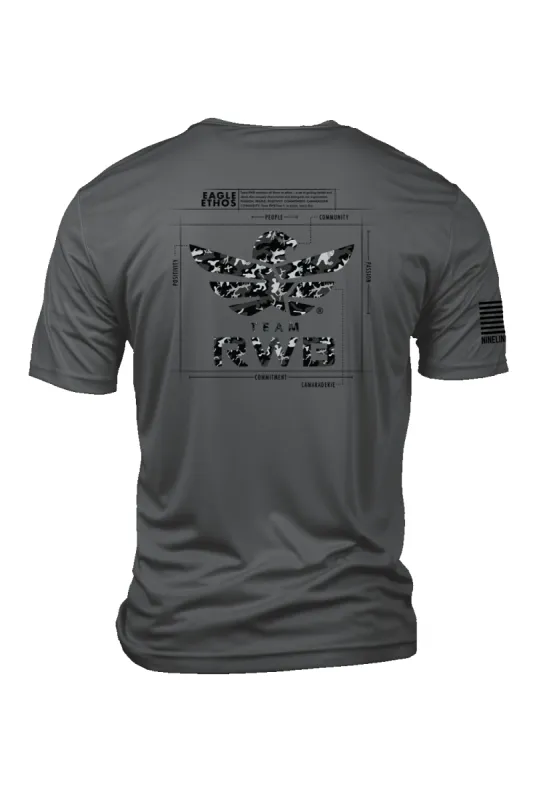 Men's Moisture Wicking T-Shirt - Team RWB Eagle Ethos Schematic sold by Nine Line