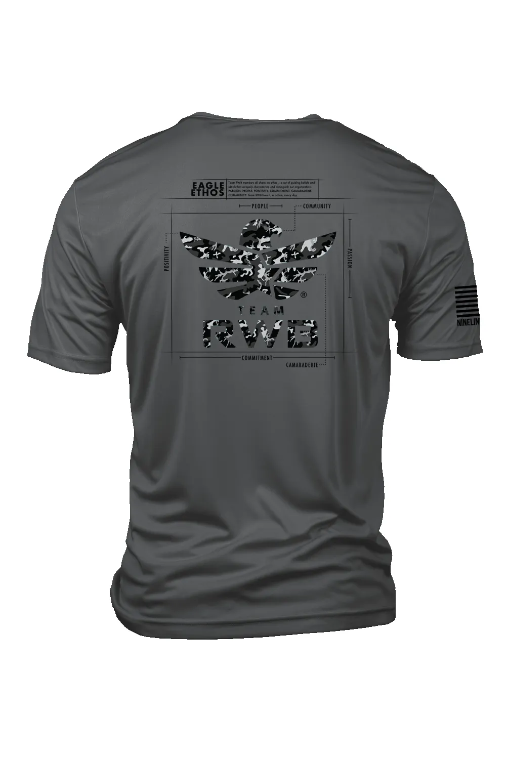 Men's Moisture Wicking T-Shirt - Team RWB Eagle Ethos Schematic sold by Nine Line